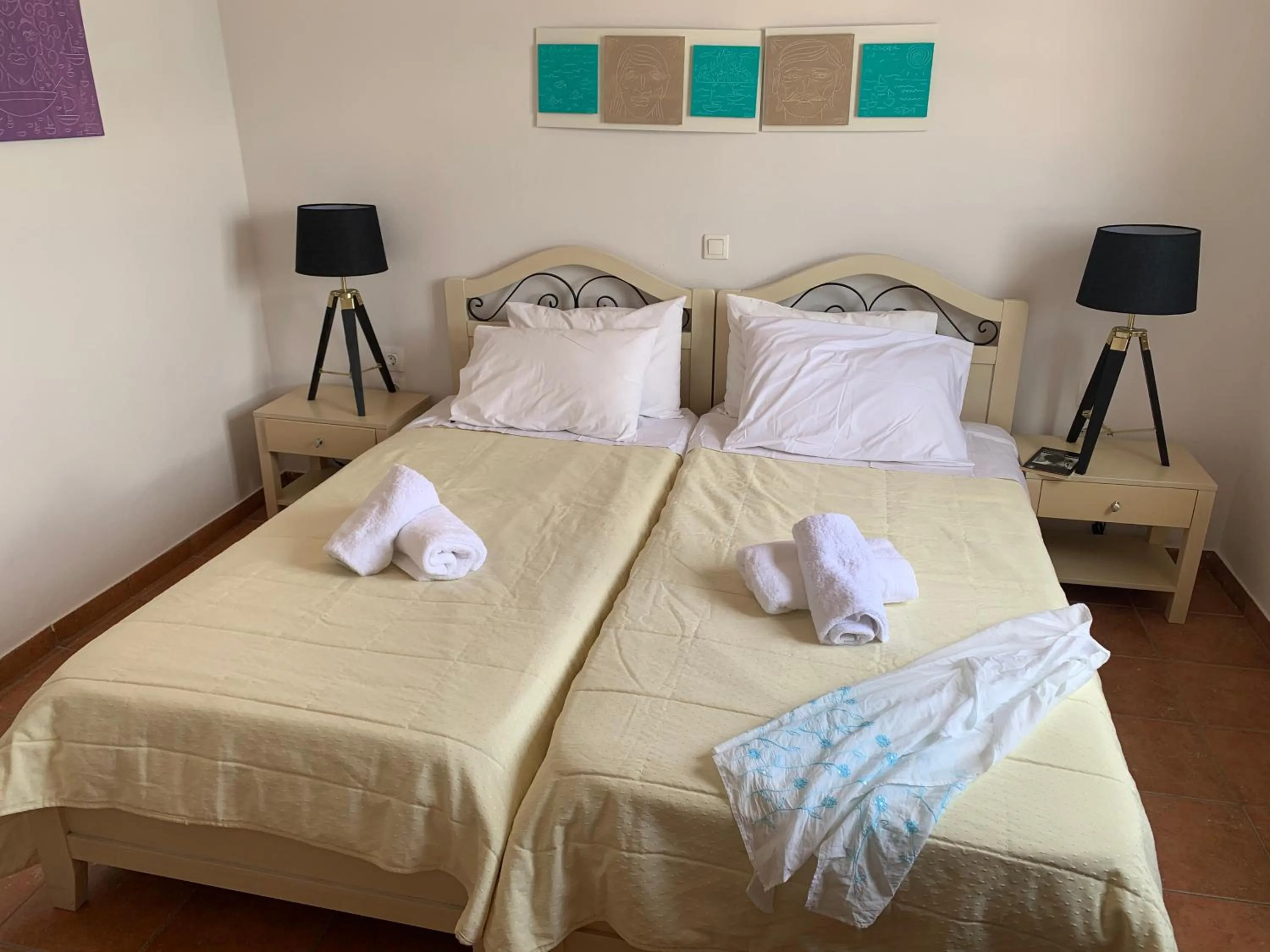 Bed in A Hotel Faros