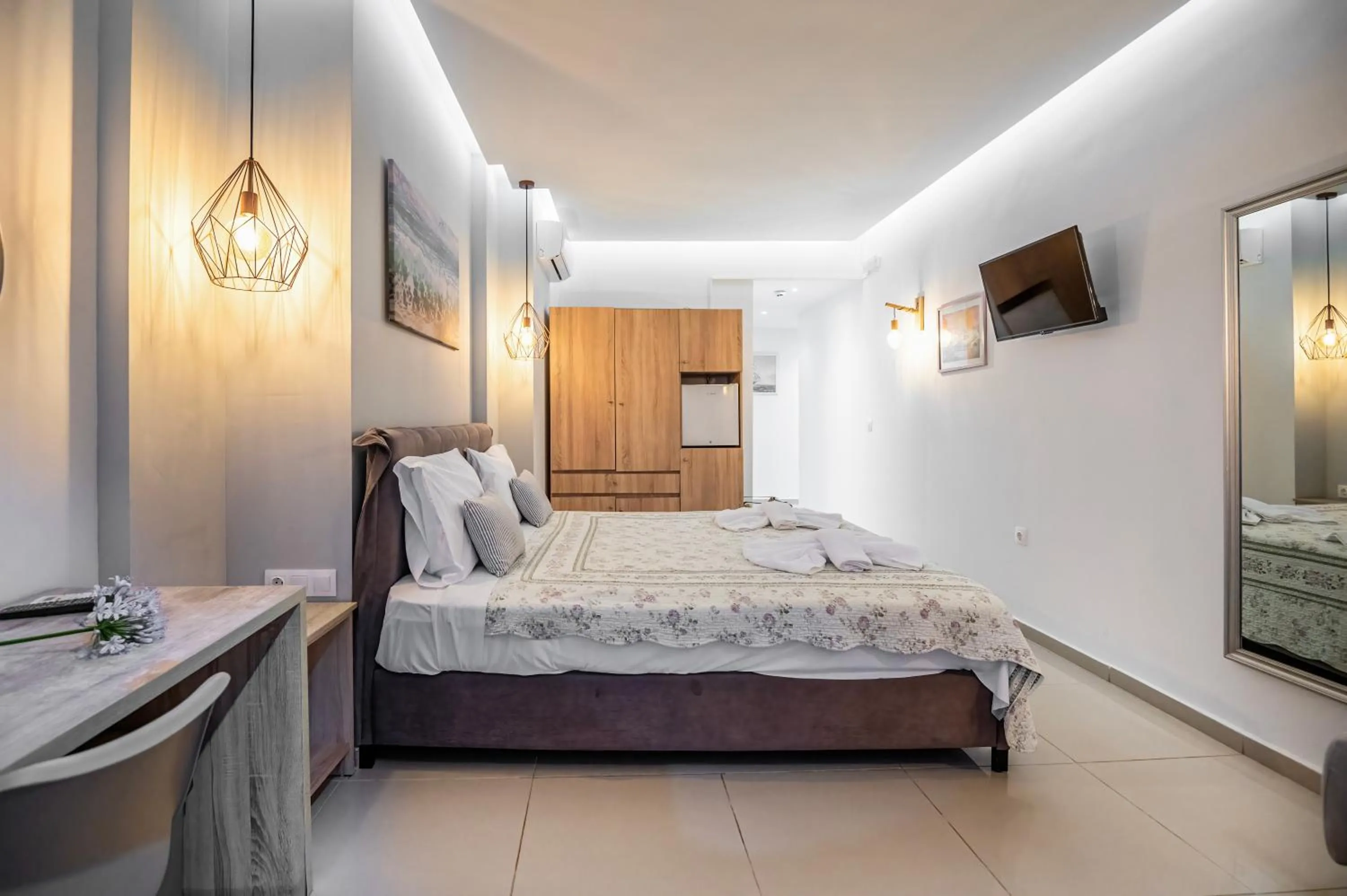 Bed in Creta Mare Hotel