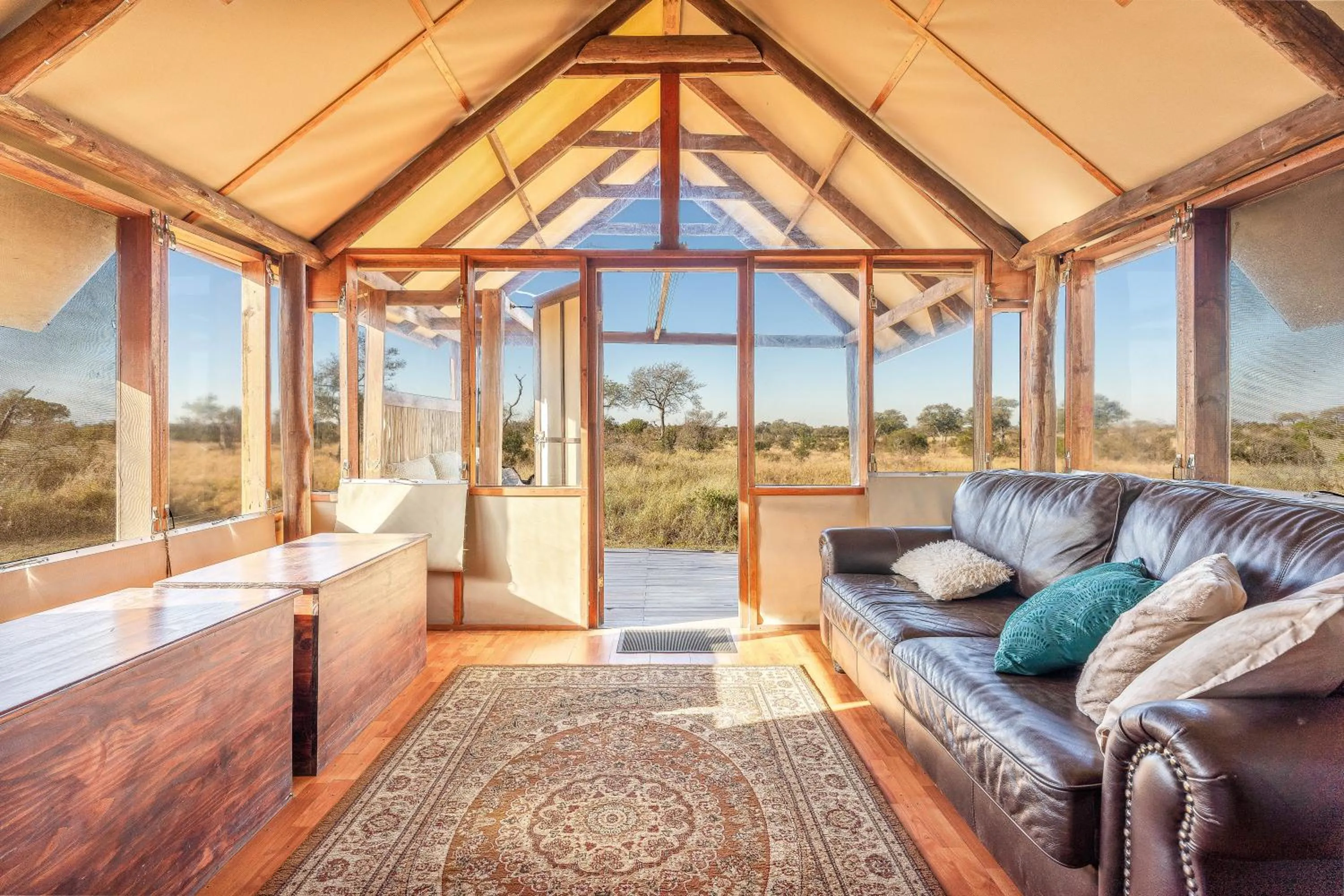 Living room in Buffelshoek Tented Camp
