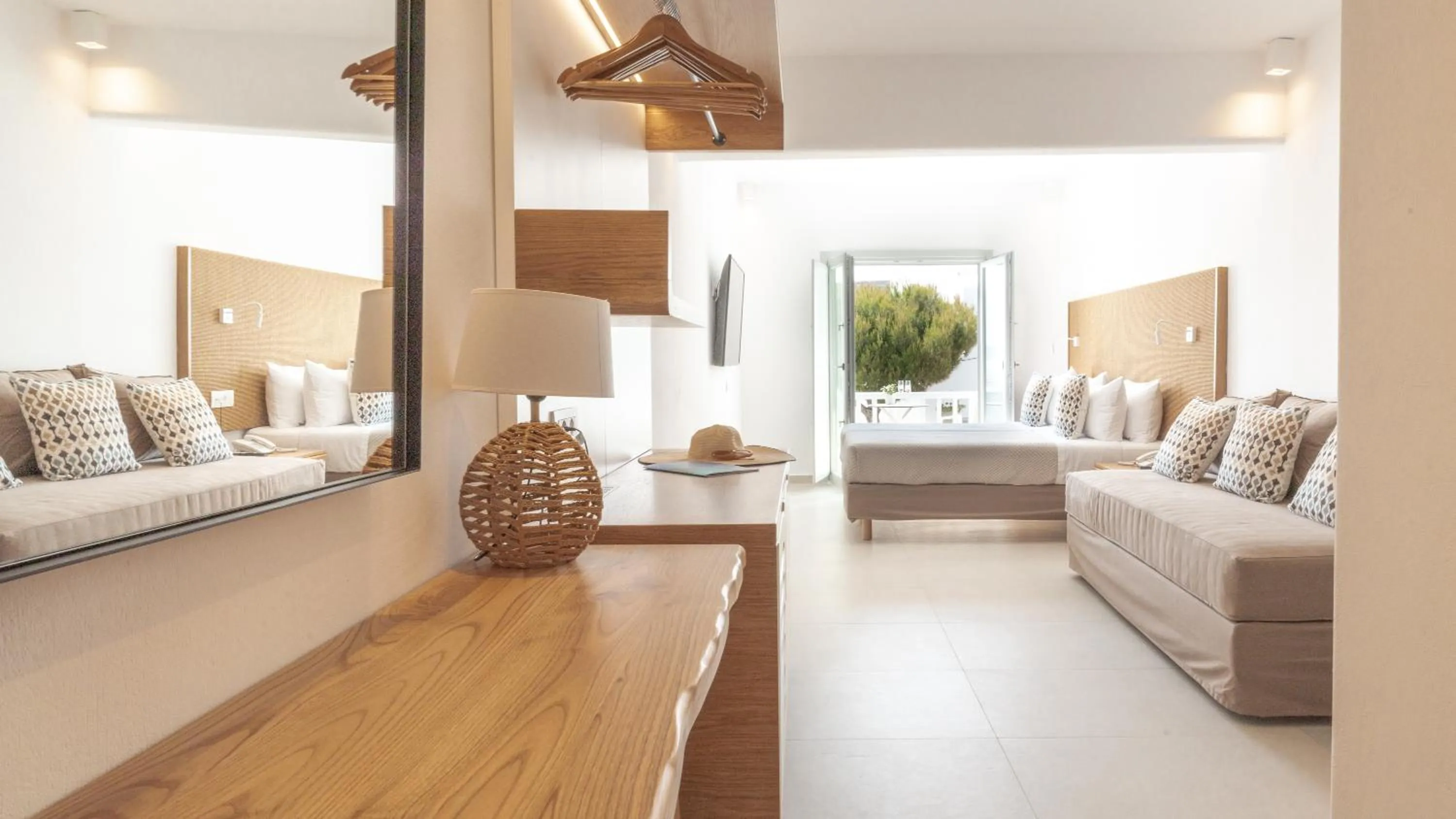 Living room in Manoula's Beach Mykonos Resort