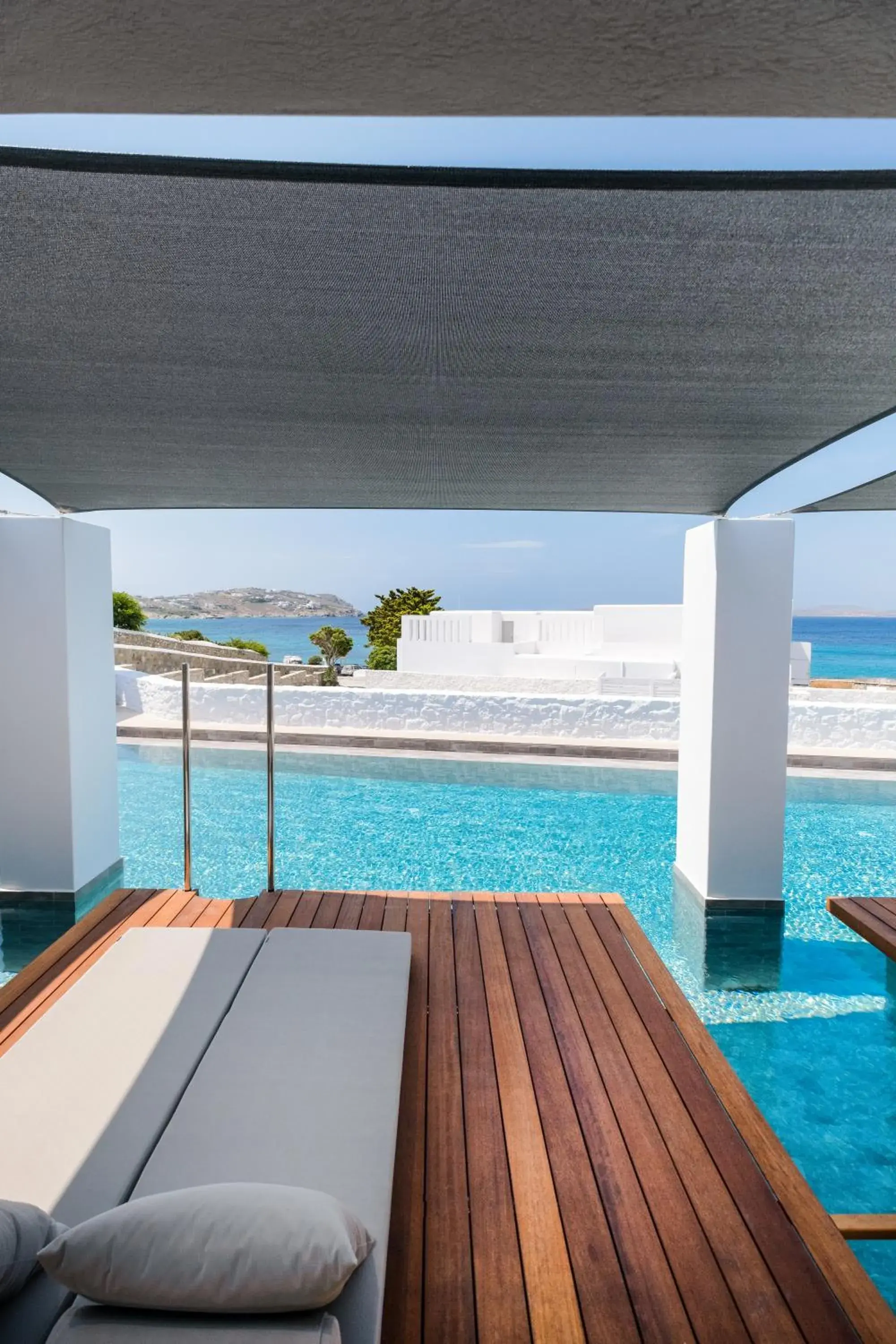 Pool view in Manoula's Beach Mykonos Resort Pool view in Manoula's Beach Mykonos Resort