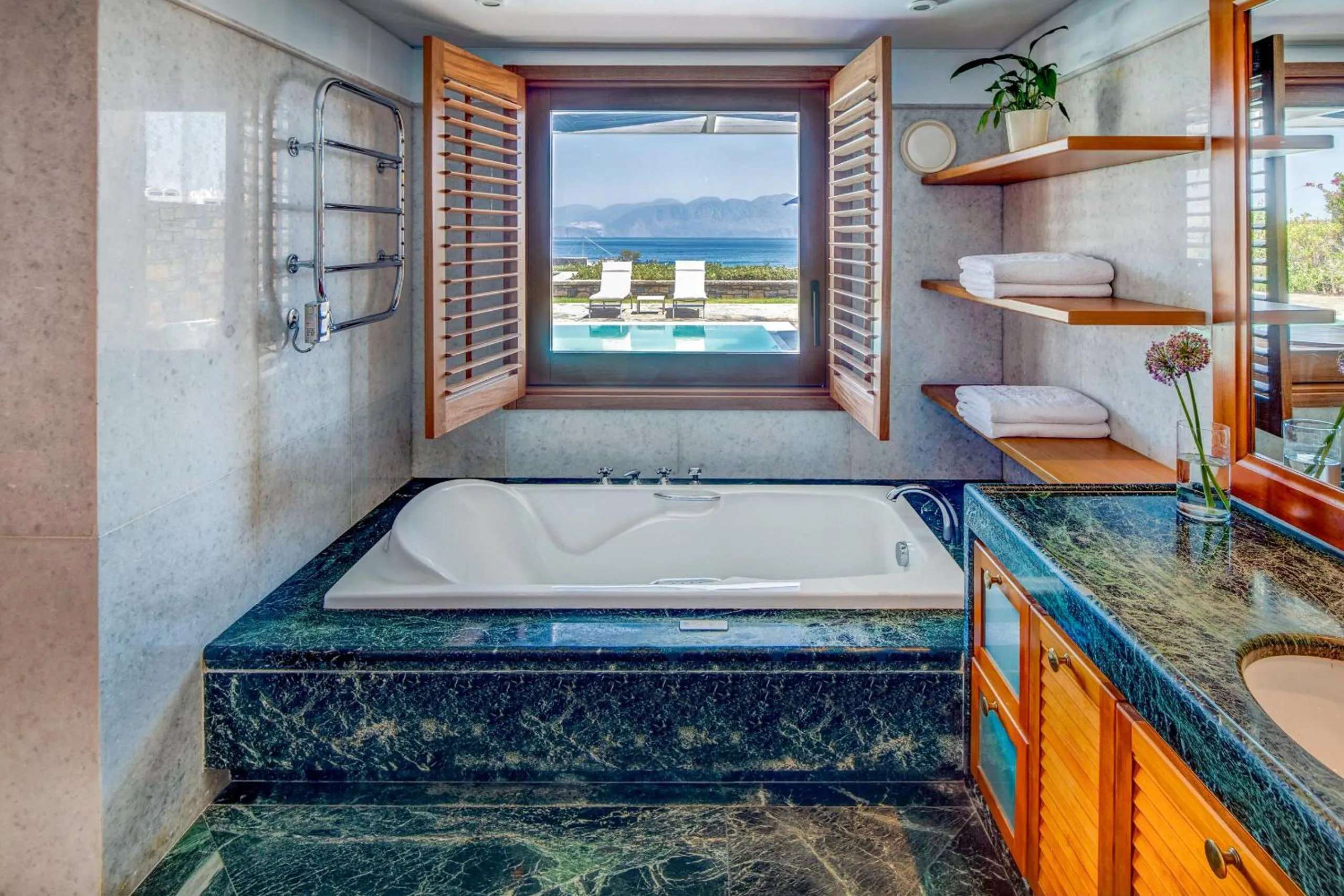 Bath, Bed in Elounda Beach Hotel & Villas, a Member of the Leading Hotels of the World