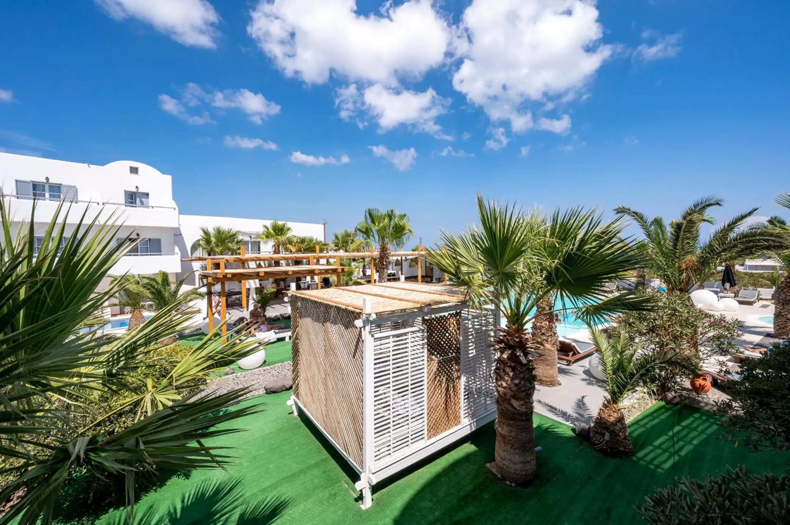 Pool view in Smy Mediterranean White Santorini Pool view in Smy Mediterranean White Santorini
