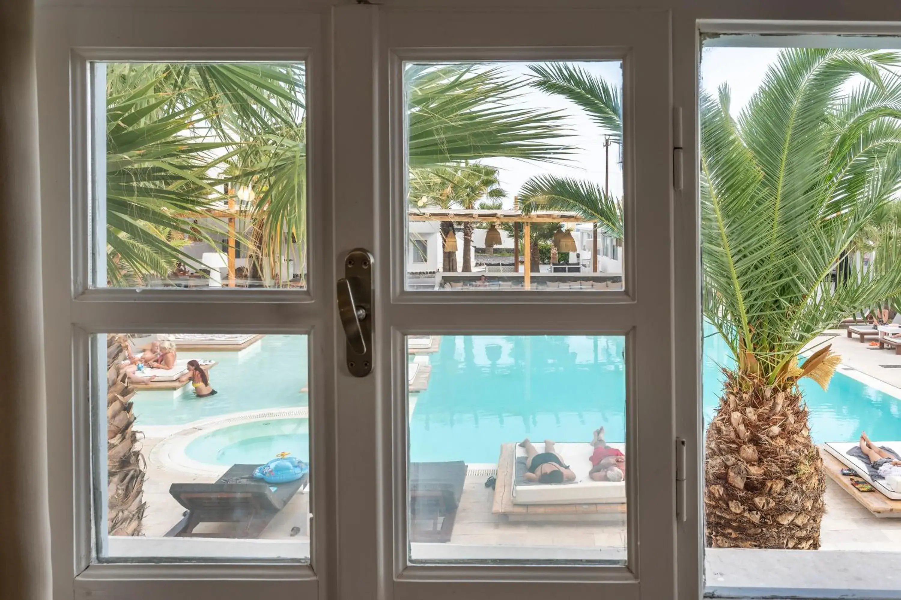 Pool view in Smy Mediterranean White Santorini Pool view in Smy Mediterranean White Santorini