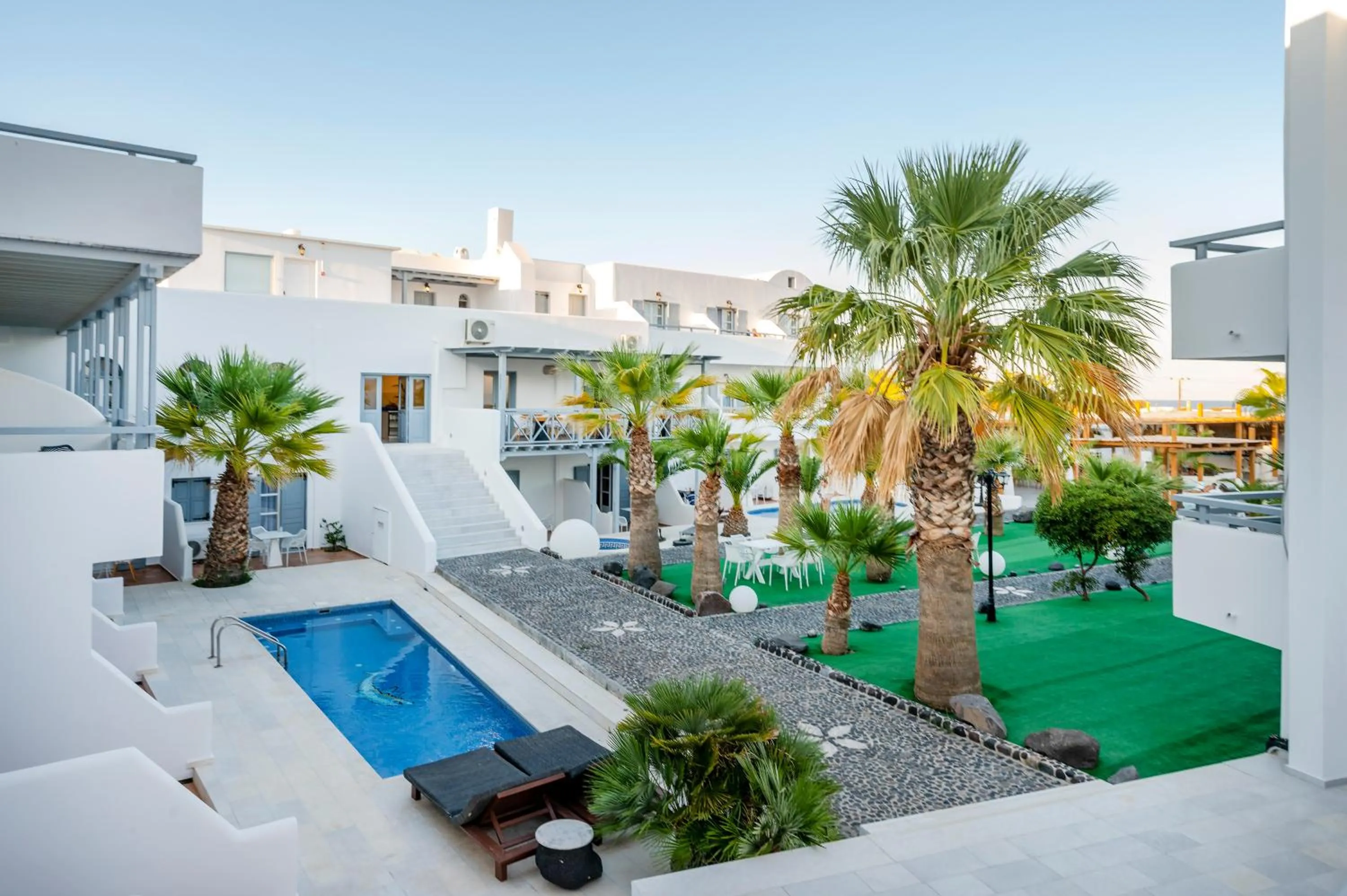 Pool view in Smy Mediterranean White Santorini
