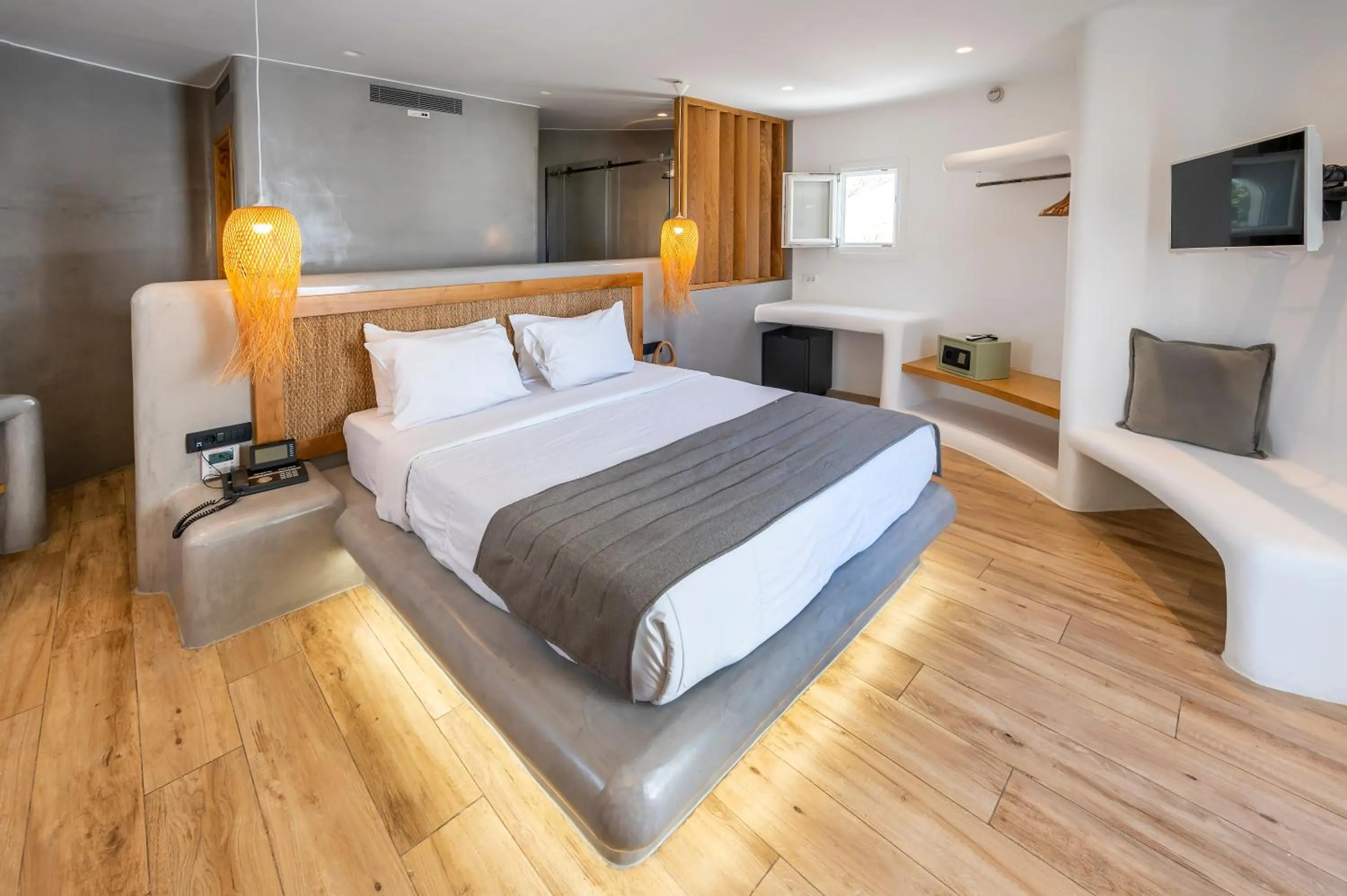 Bedroom, Bed in Smy Mediterranean White Santorini