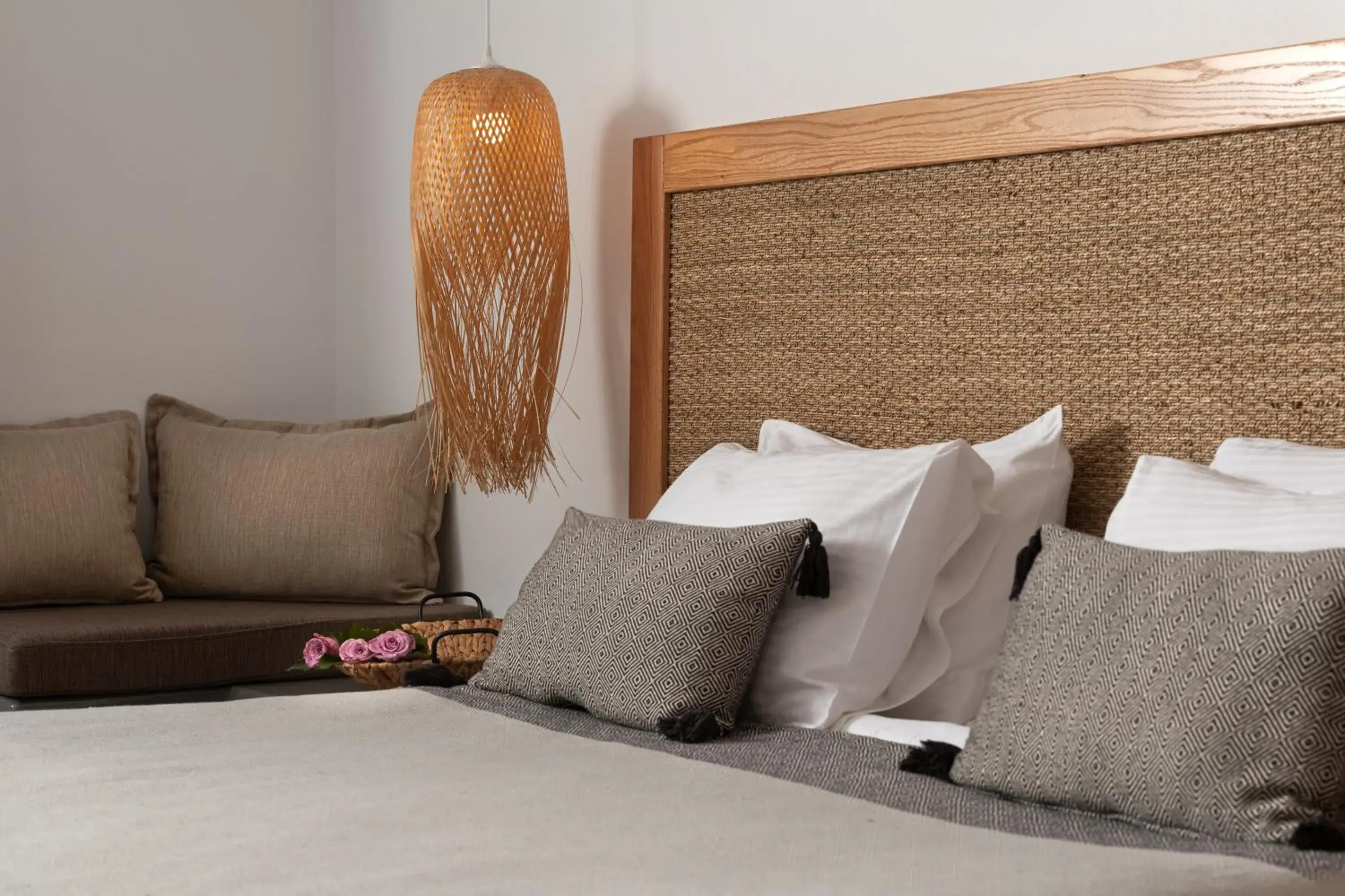 Bedroom, Bed in Smy Mediterranean White Santorini Bedroom, Bed in Smy Mediterranean White Santorini