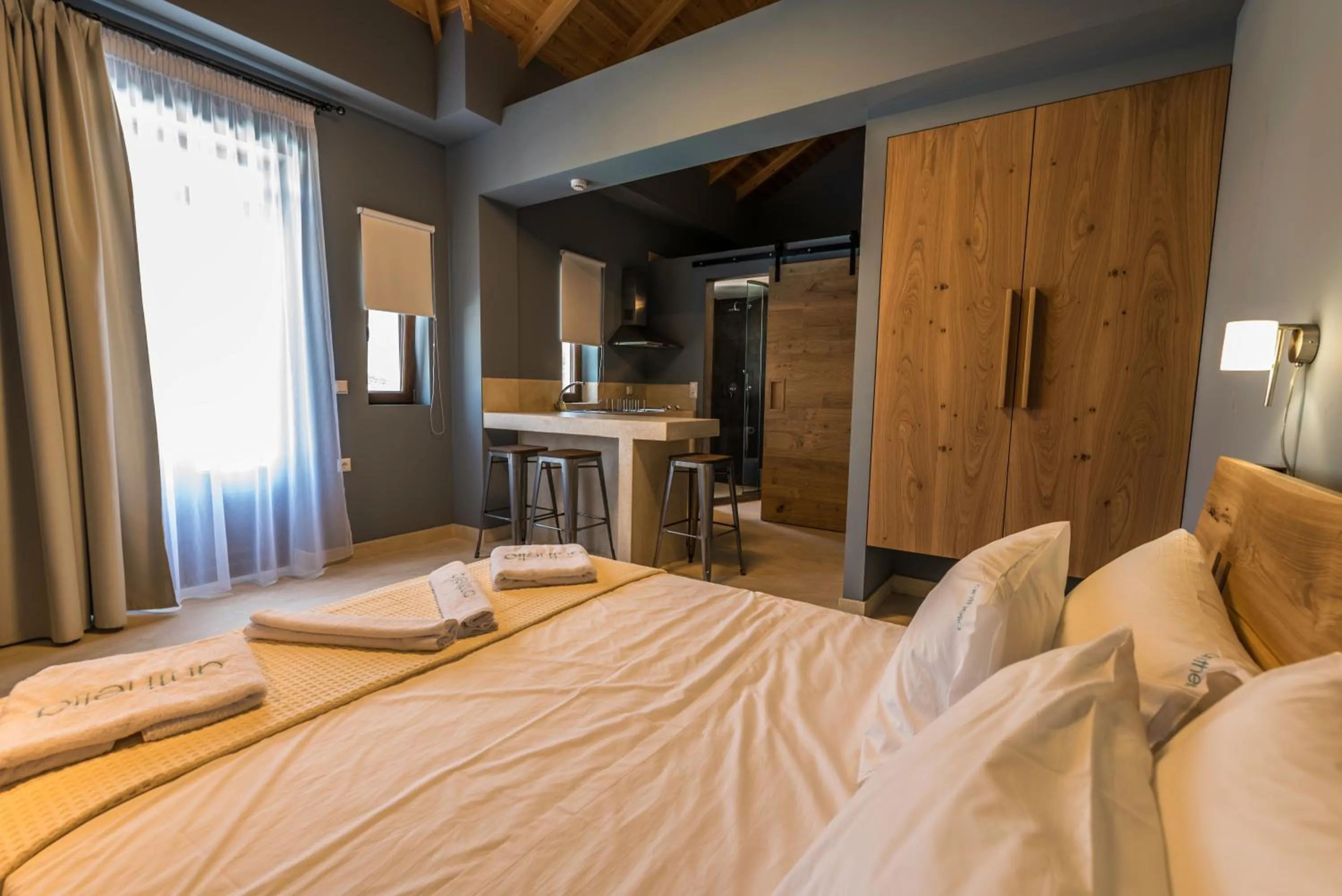 Kitchen or kitchenette, Bed in Anthelia