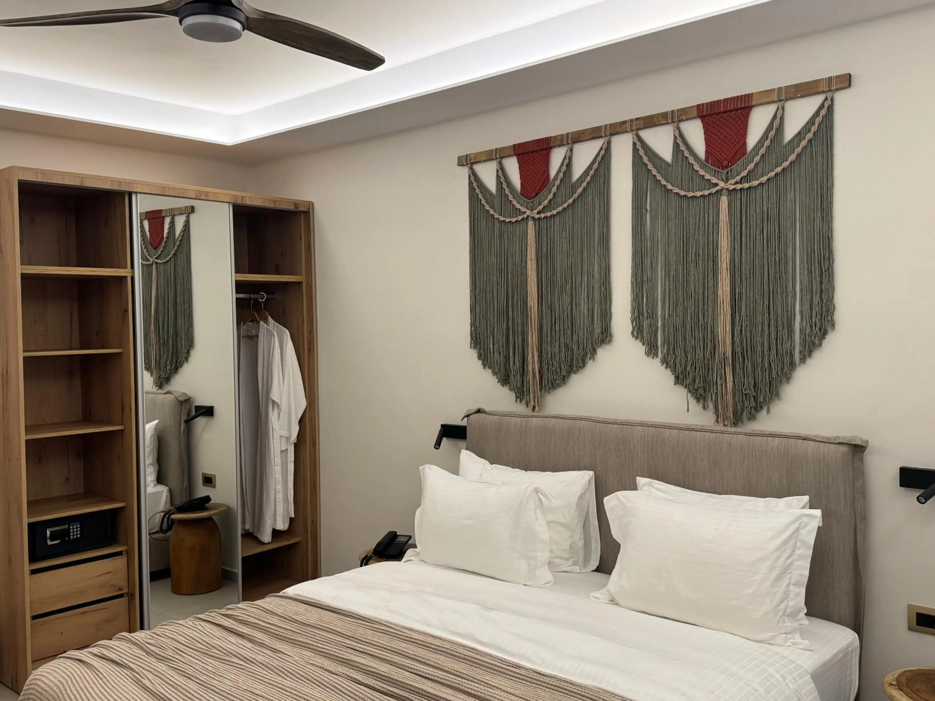 Bedroom, Bed in Τhe Noverian Antama Organic Beach Resort Chania