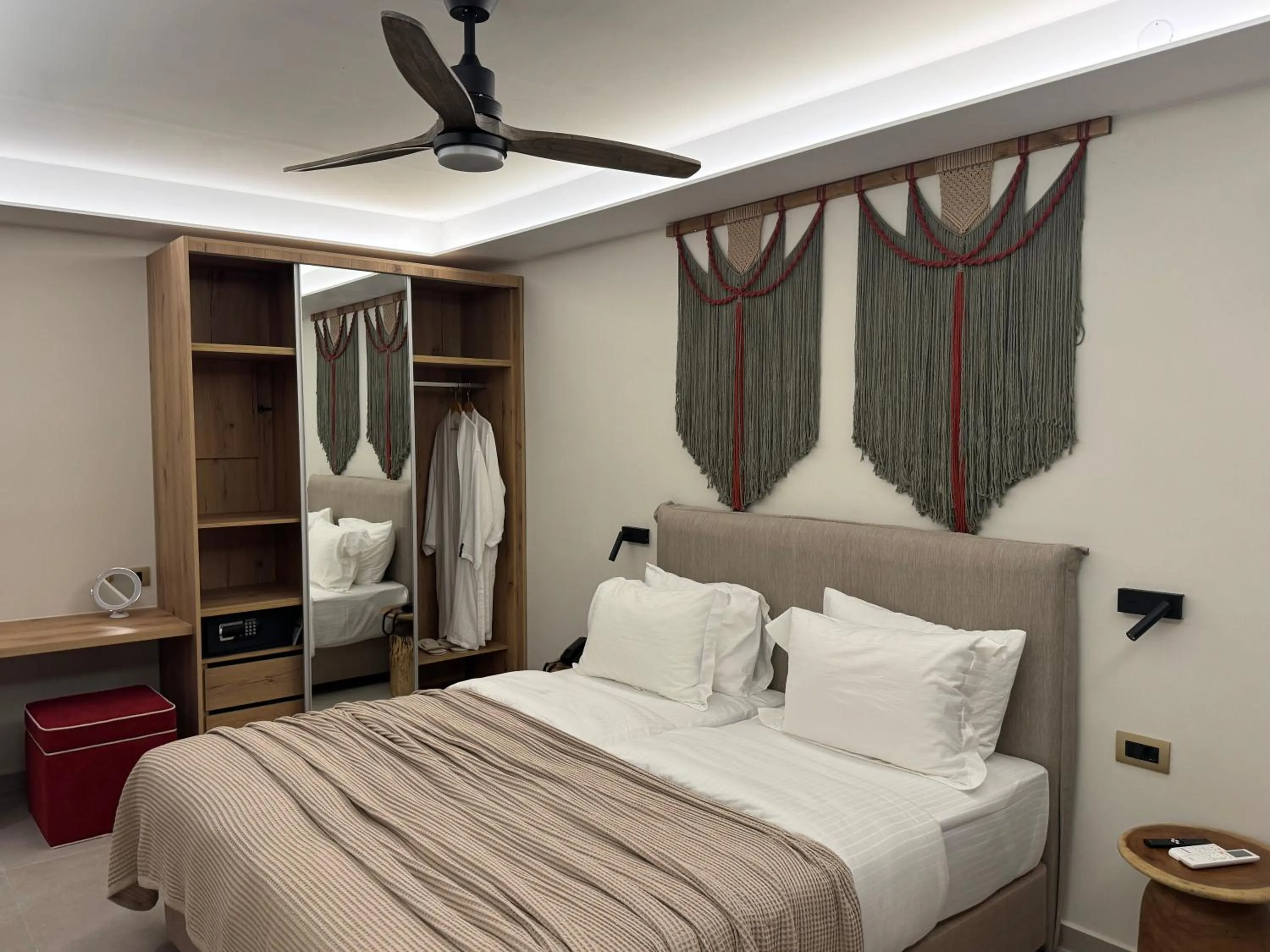 Bedroom, Bed in Τhe Noverian Antama Organic Beach Resort Chania