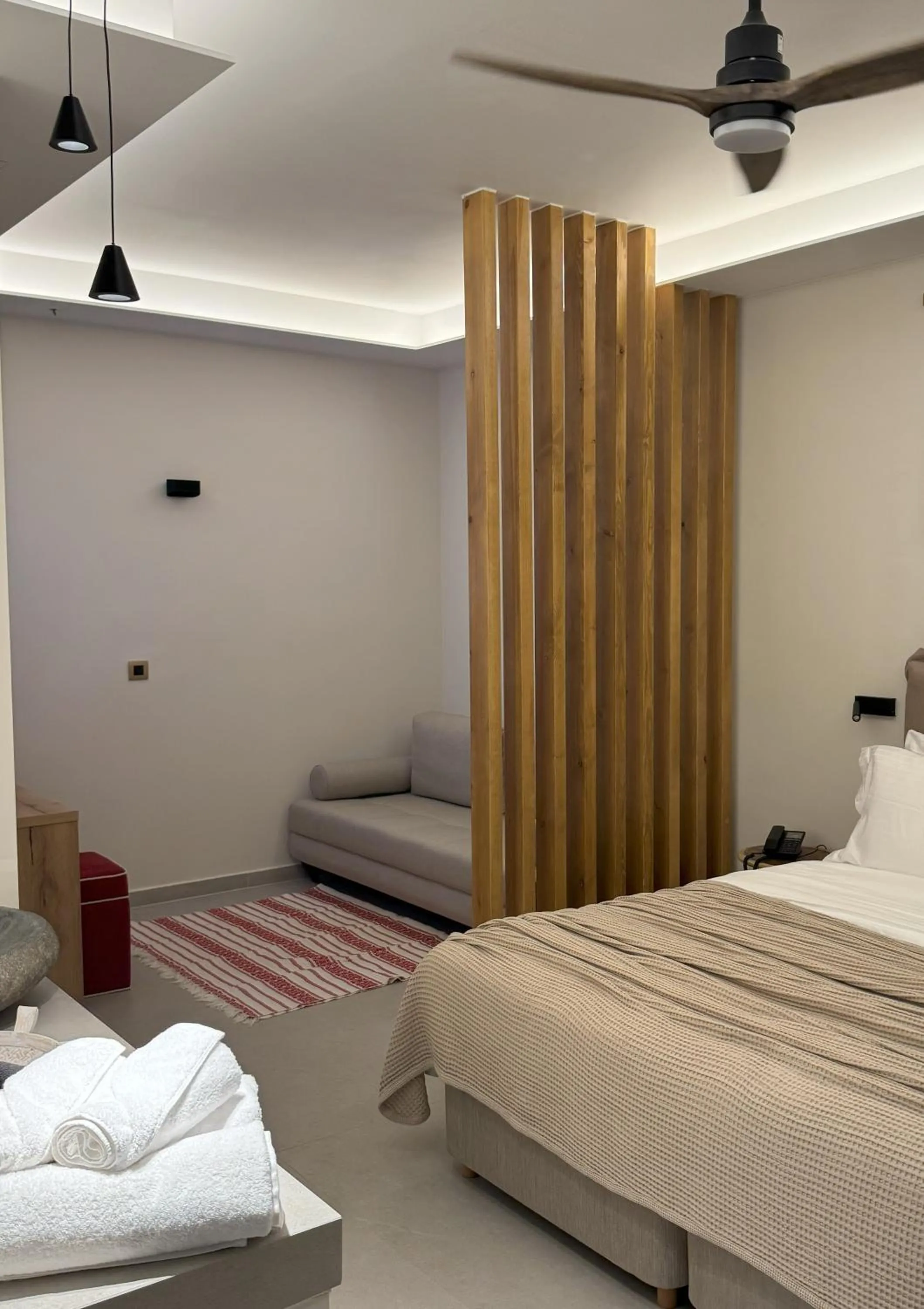 Bedroom, Bed in Τhe Noverian Antama Organic Beach Resort Chania