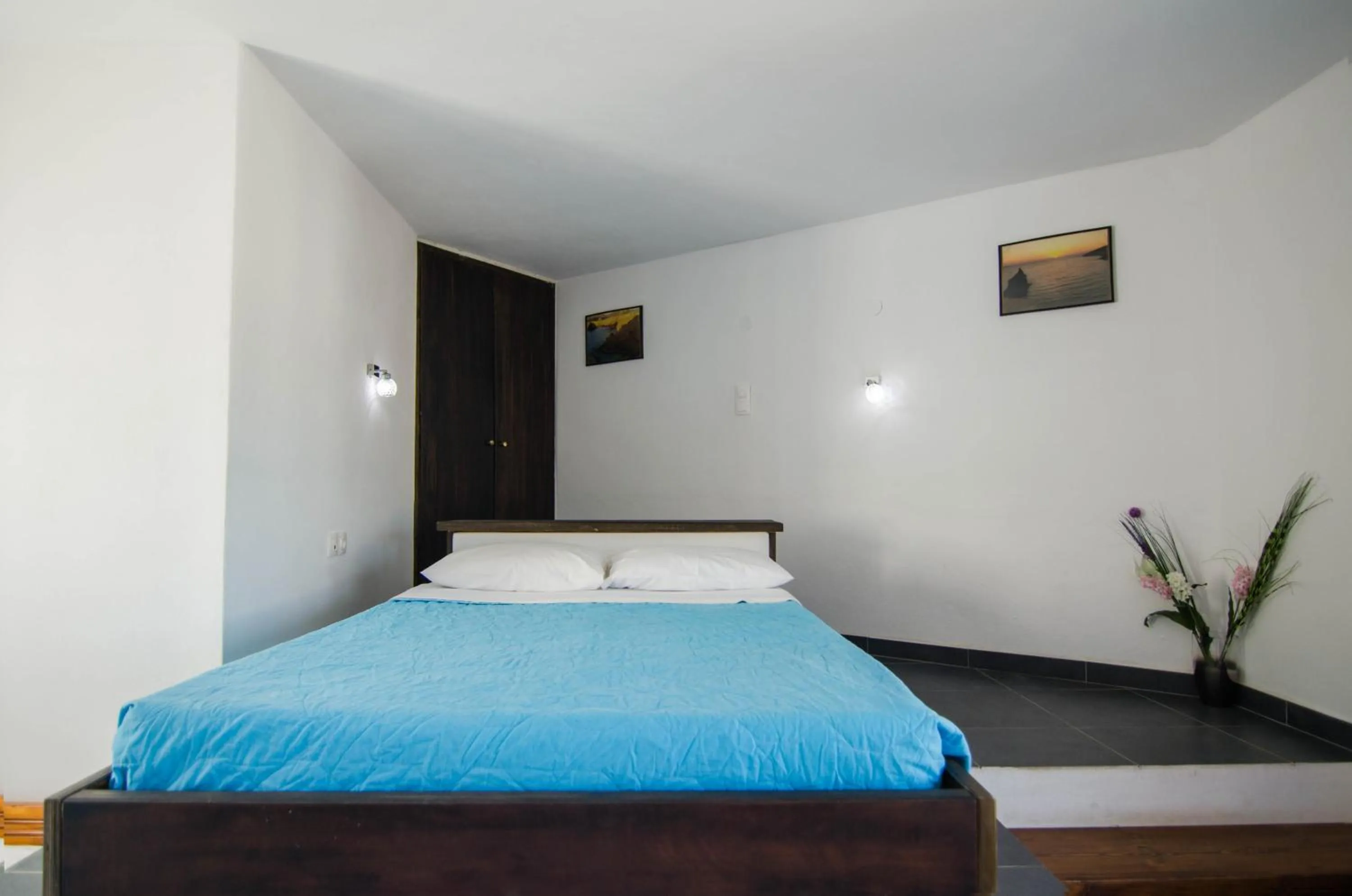 Bed in Skala Sunset Hotel and spa