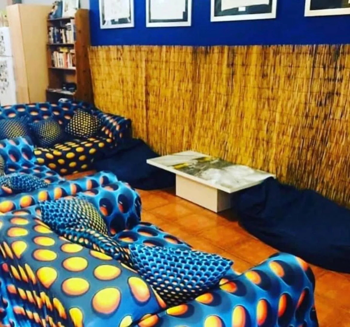 Living room in The Paintshop Hostel