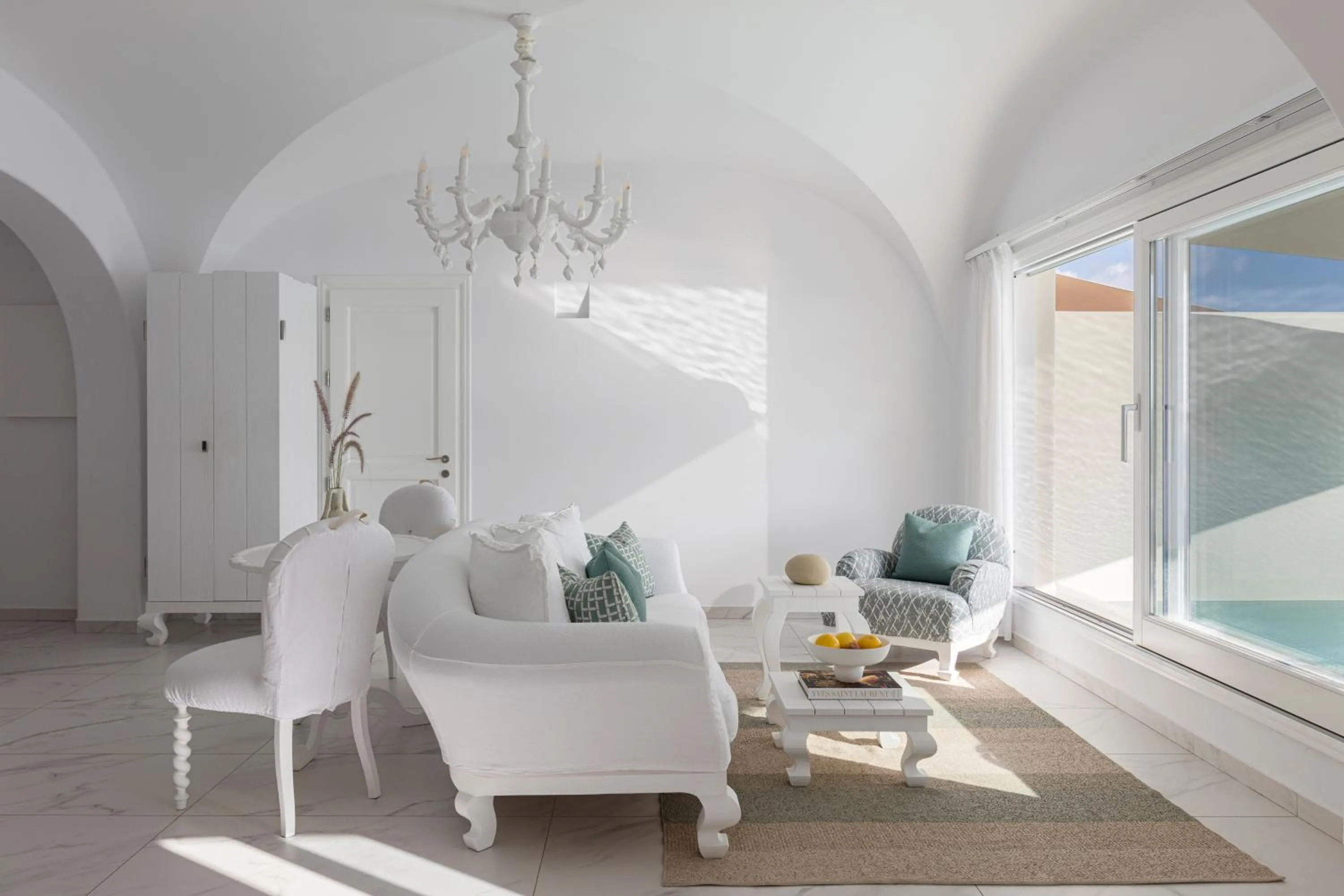 Living room in Canaves Oia Suites - Small Luxury Hotels of the World