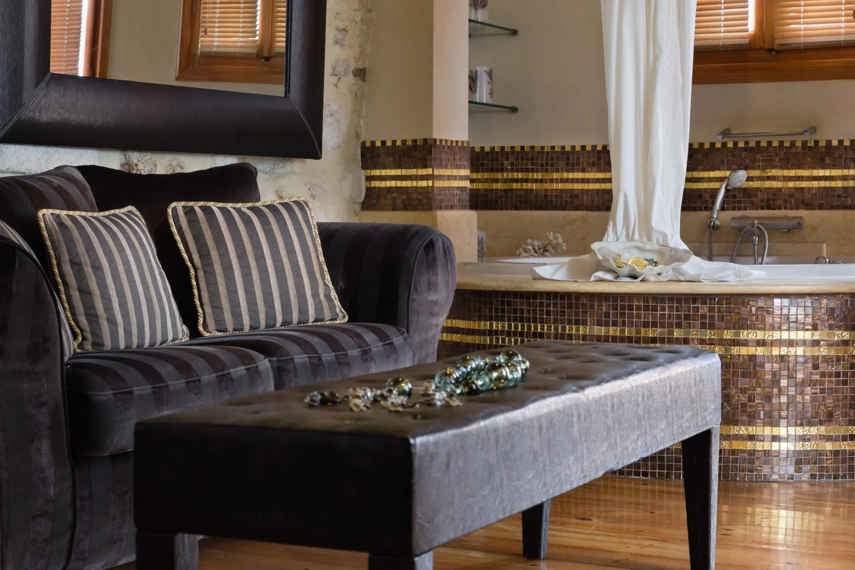 Seating area in Avli Lounge Apartments