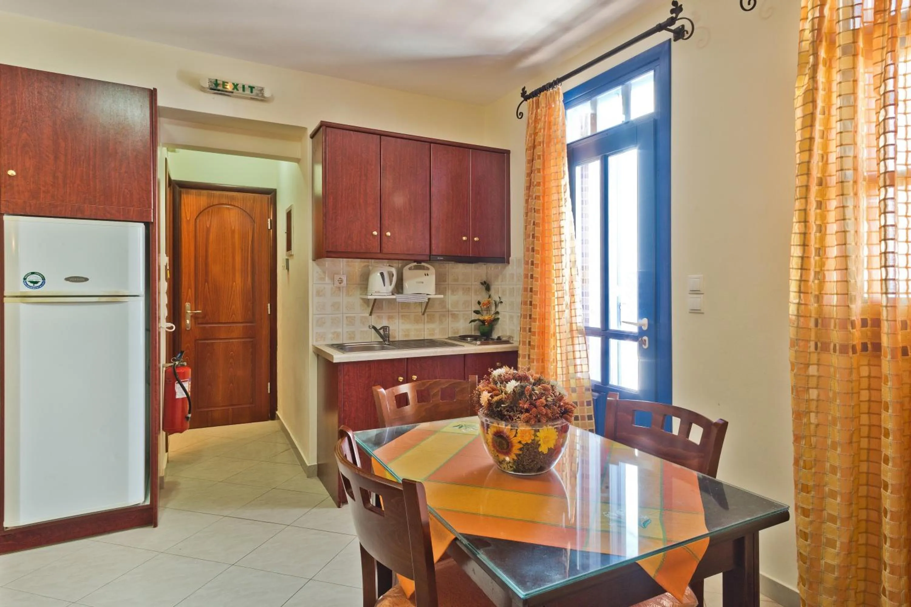 Kitchen or kitchenette in Alkioni Hotel