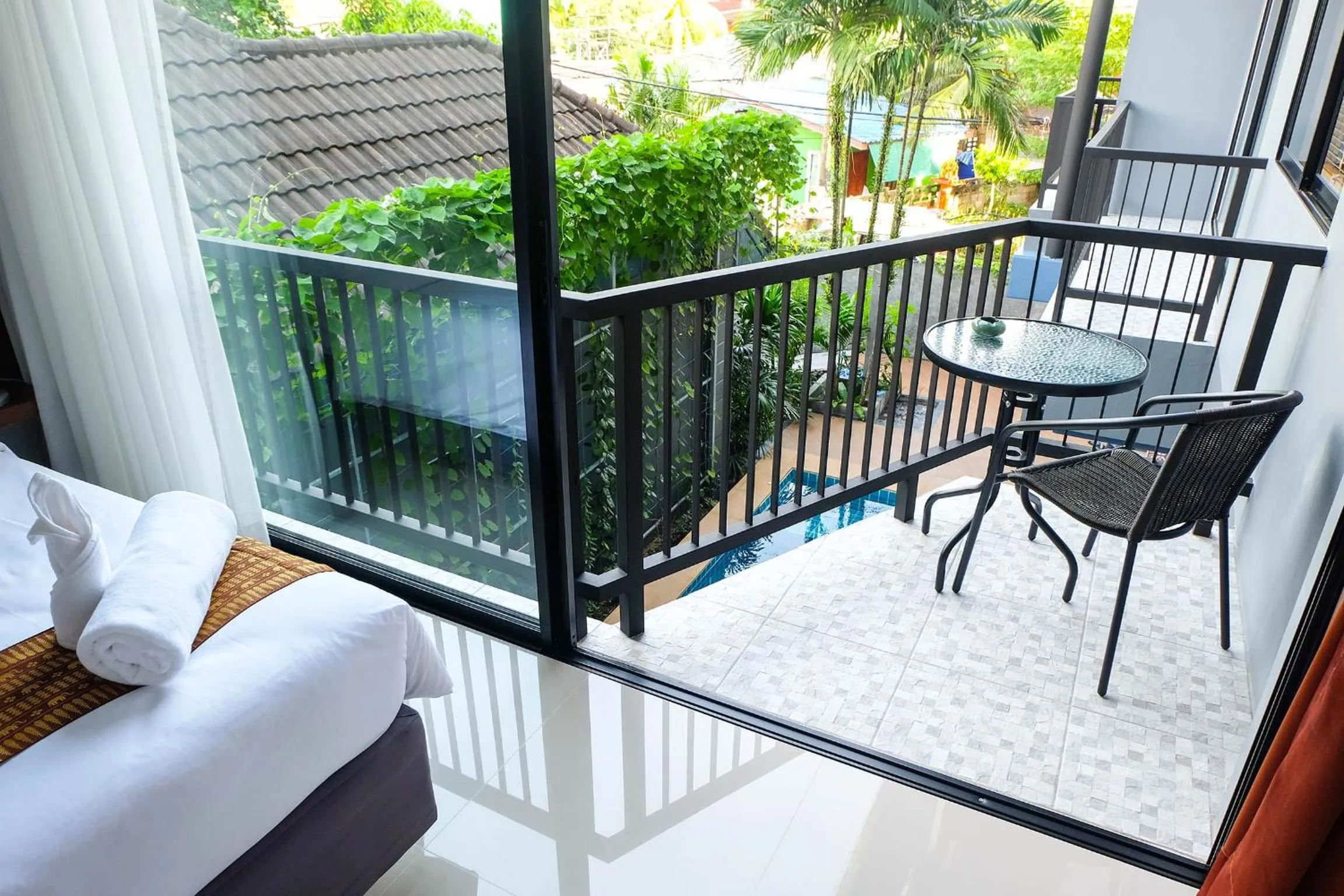 Pool view in The Umbrella House