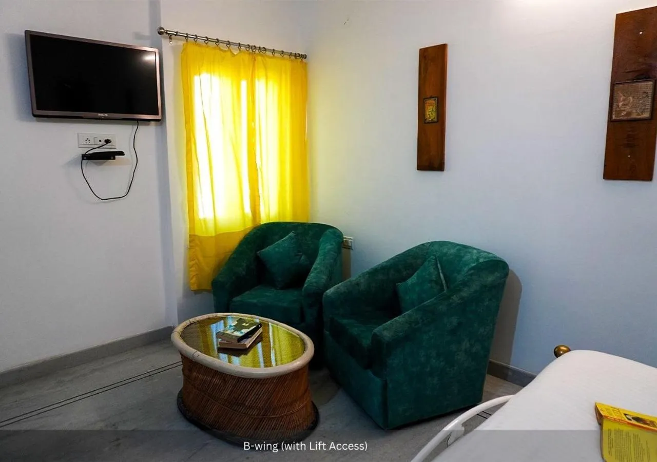 Seating area in Moustache Udaipur