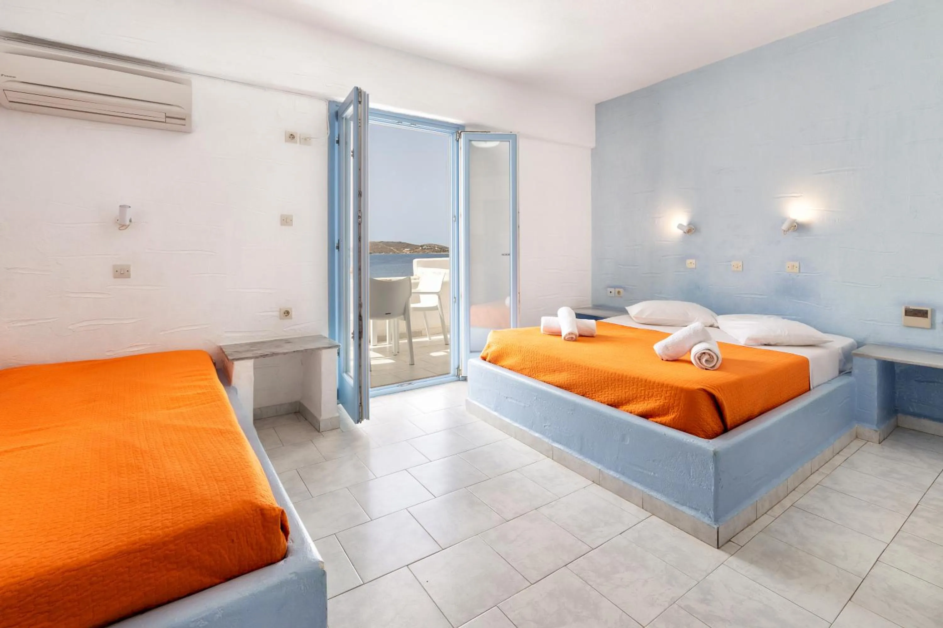 Bed in Stratos Apartments & Studios