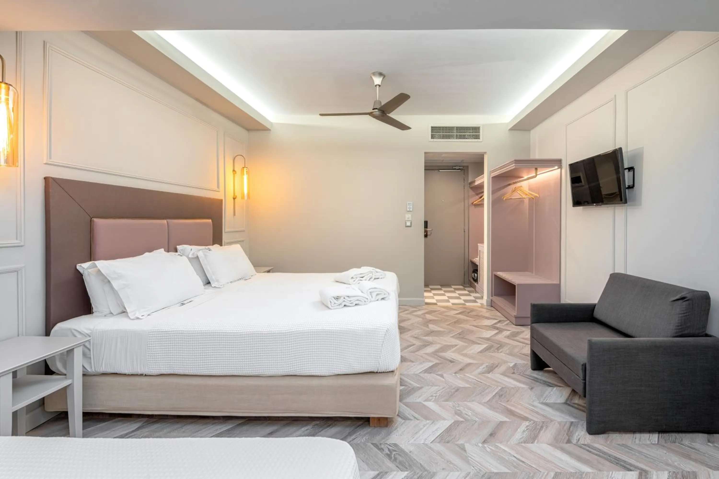 Seating area, Bed in Corfu Mare Boutique Hotel -Adults only