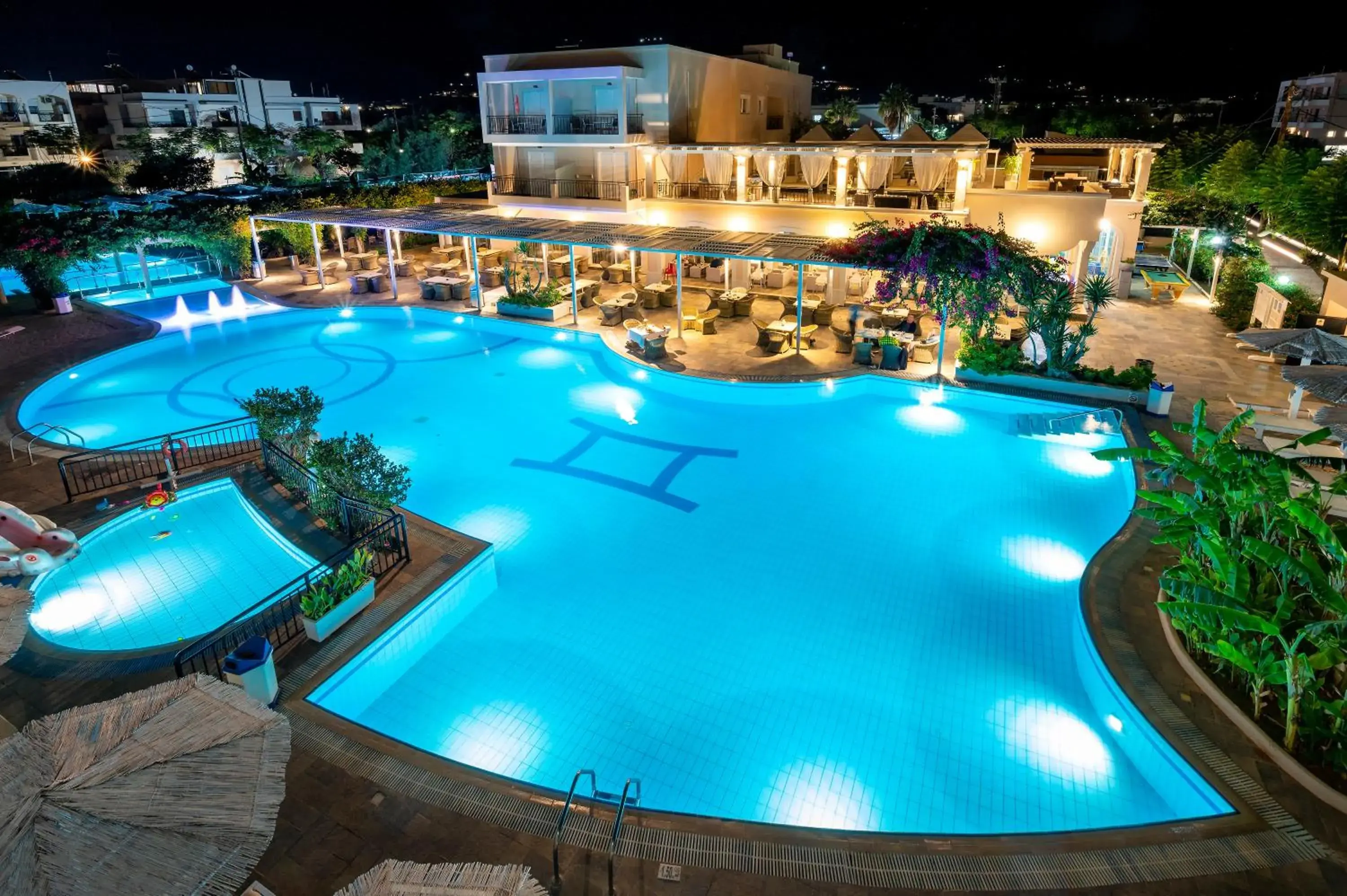 Pool view in Peridis Family Resort Pool view in Peridis Family Resort