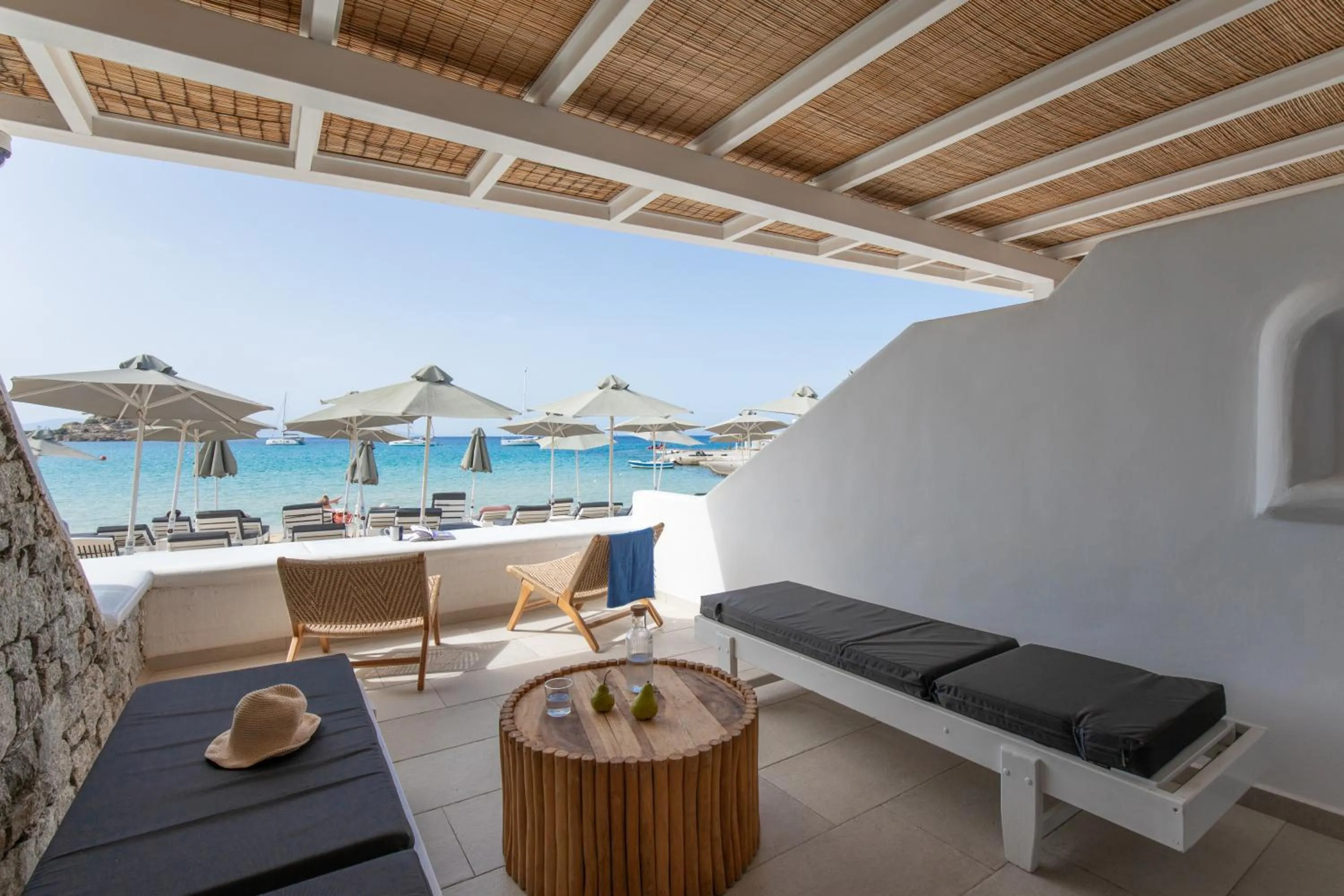 Patio in Acrogiali Beachfront Hotel Mykonos