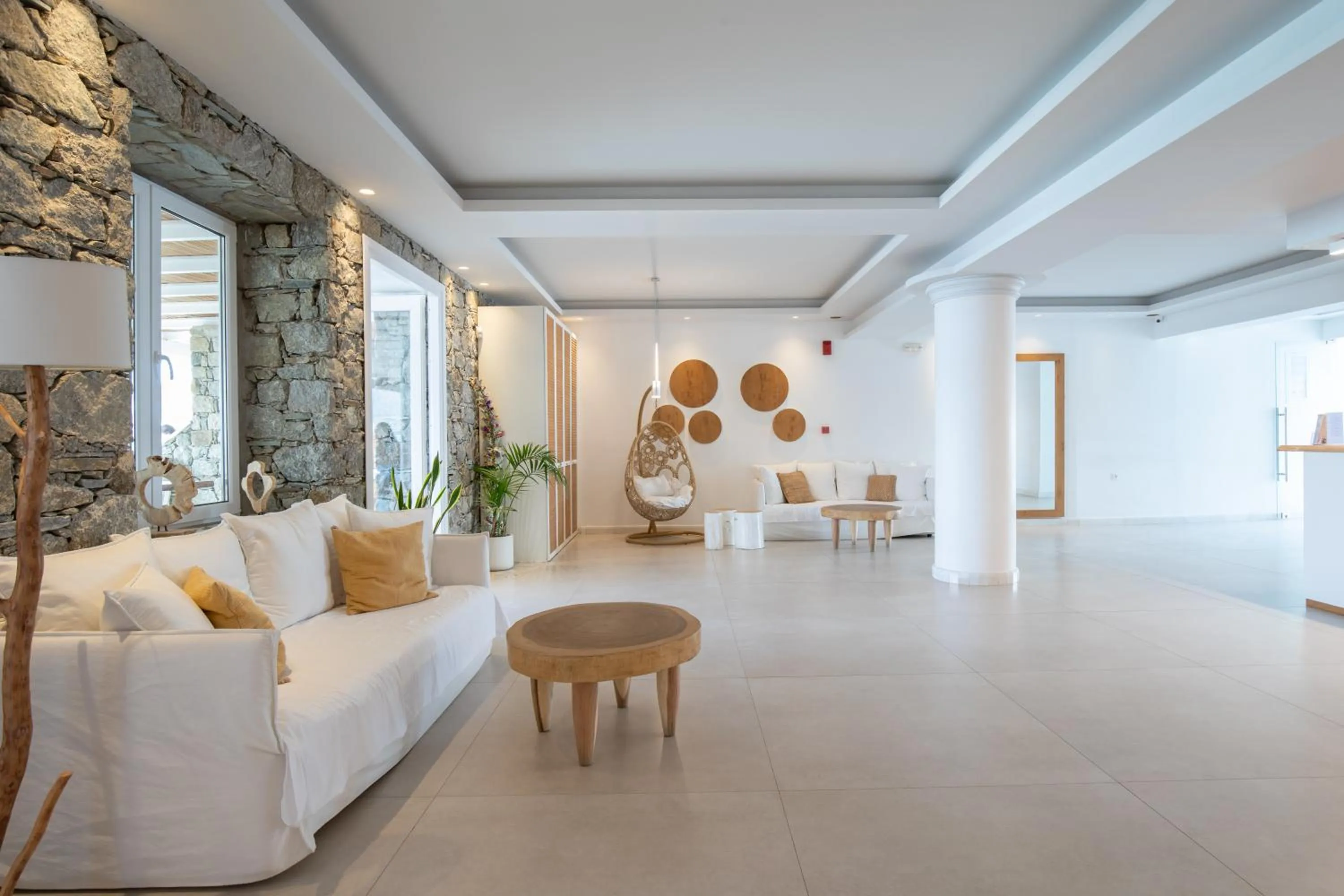 Lobby or reception in Acrogiali Beachfront Hotel Mykonos
