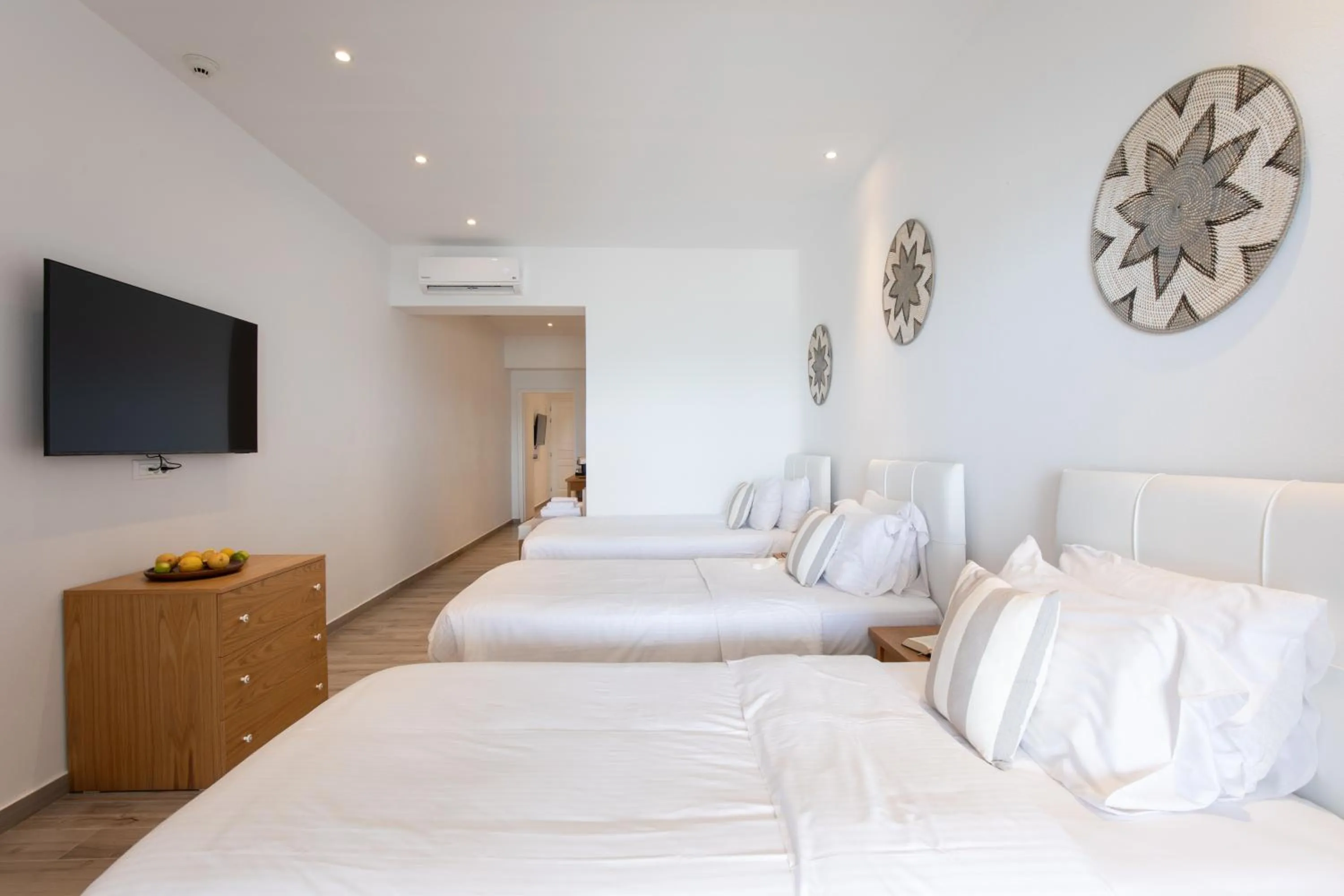 Bedroom, Bed in Acrogiali Beachfront Hotel Mykonos