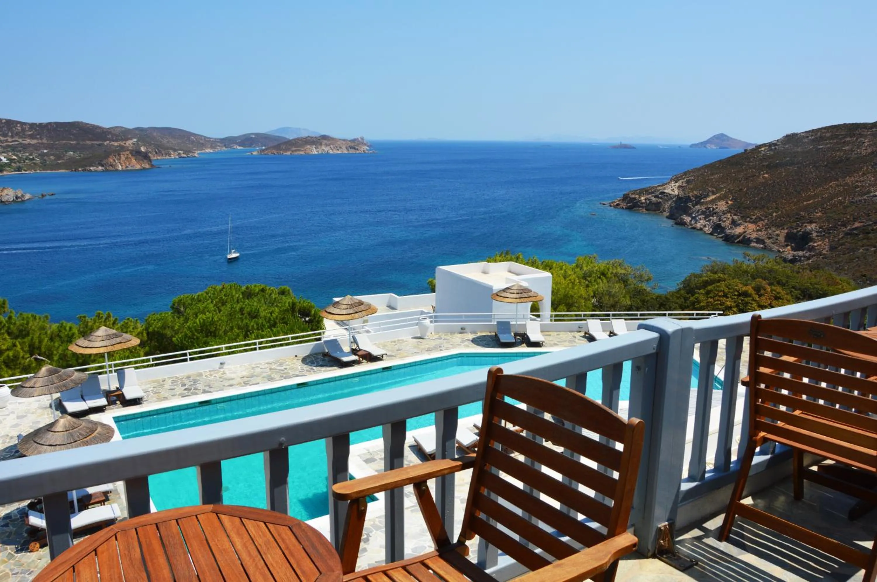 Pool view in Patmos Paradise Hotel