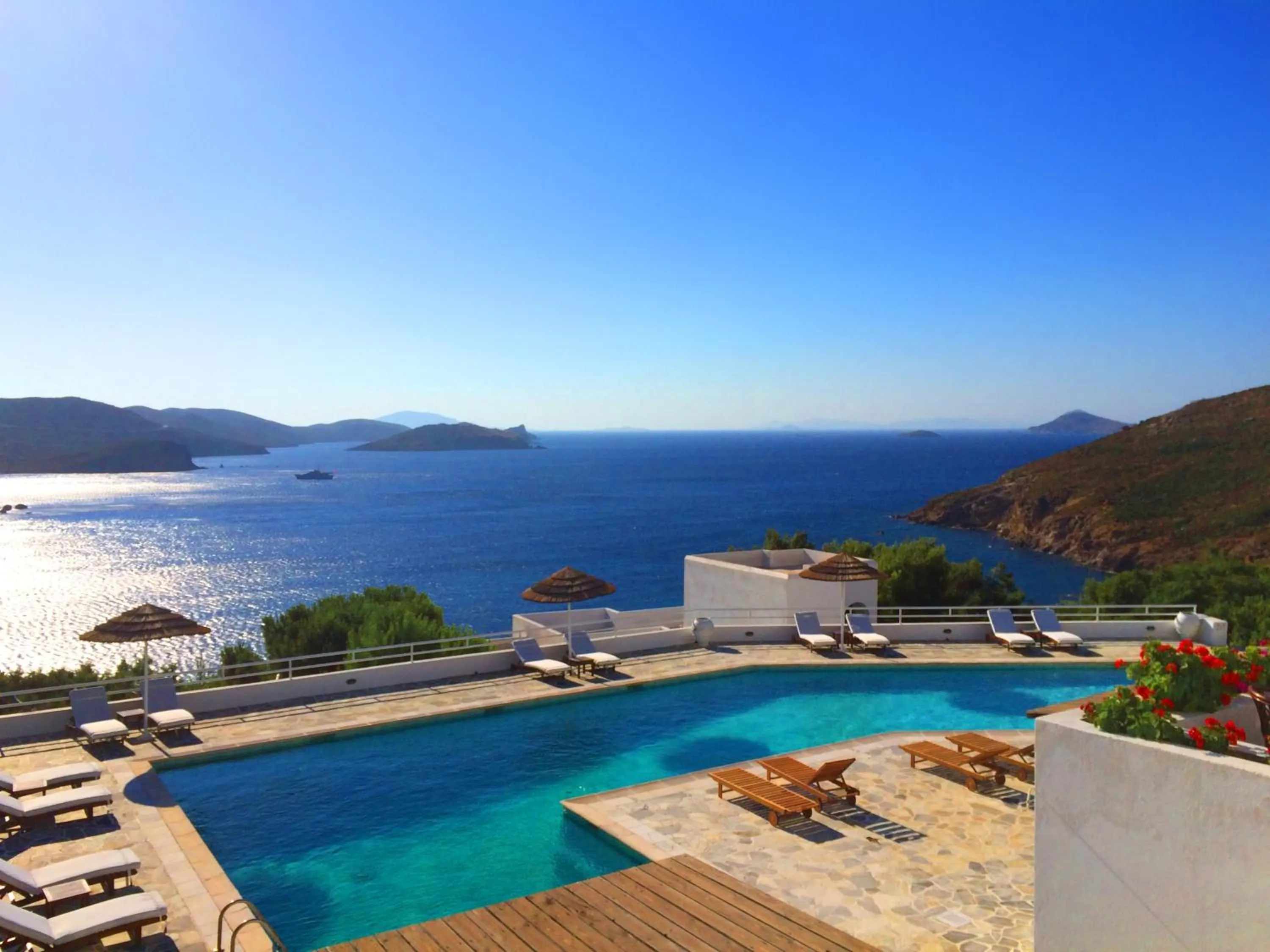 Pool view in Patmos Paradise Hotel