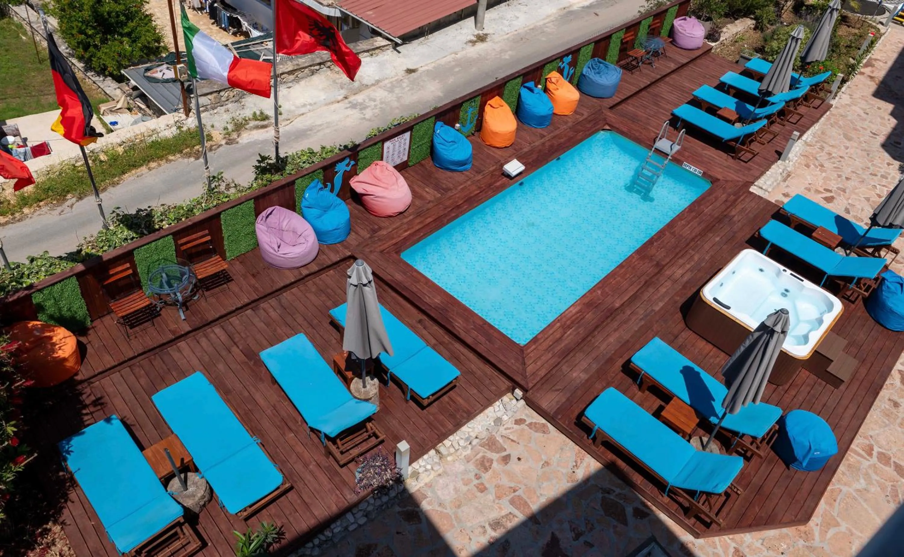 Pool view in Hotel Two Mermaids Ksamil