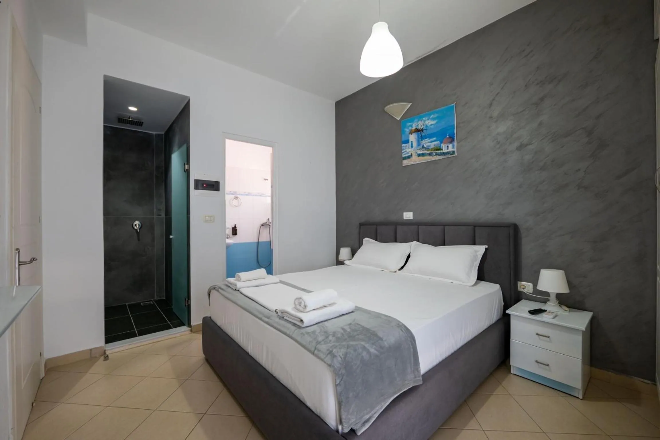 Bed in Hotel Two Mermaids Ksamil
