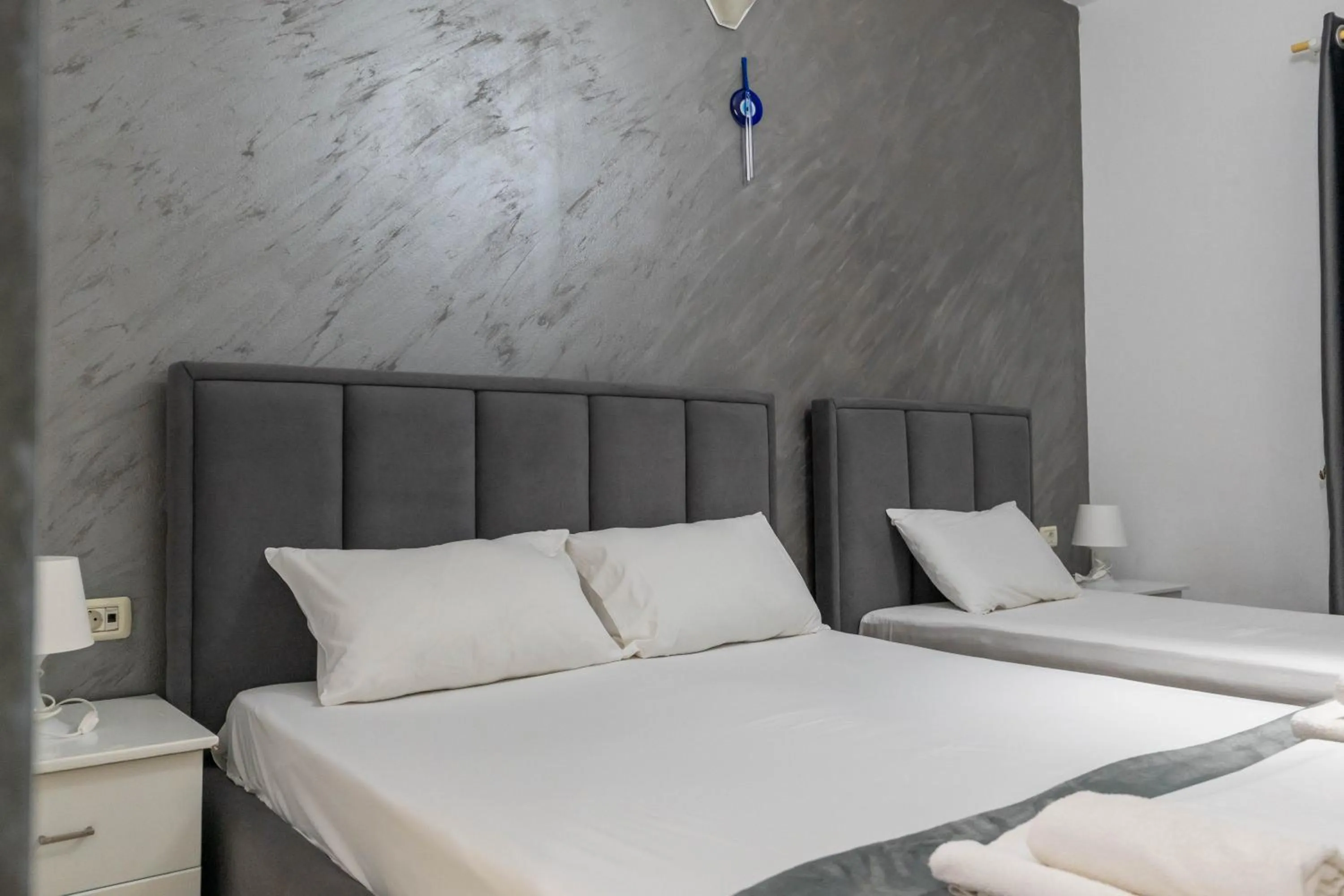 Bed in Hotel Two Mermaids Ksamil