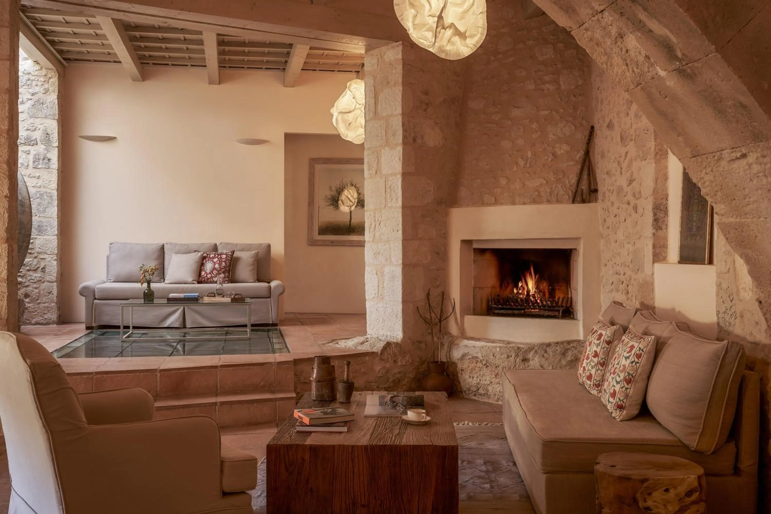 Living room in Kapsaliana Village Hotel