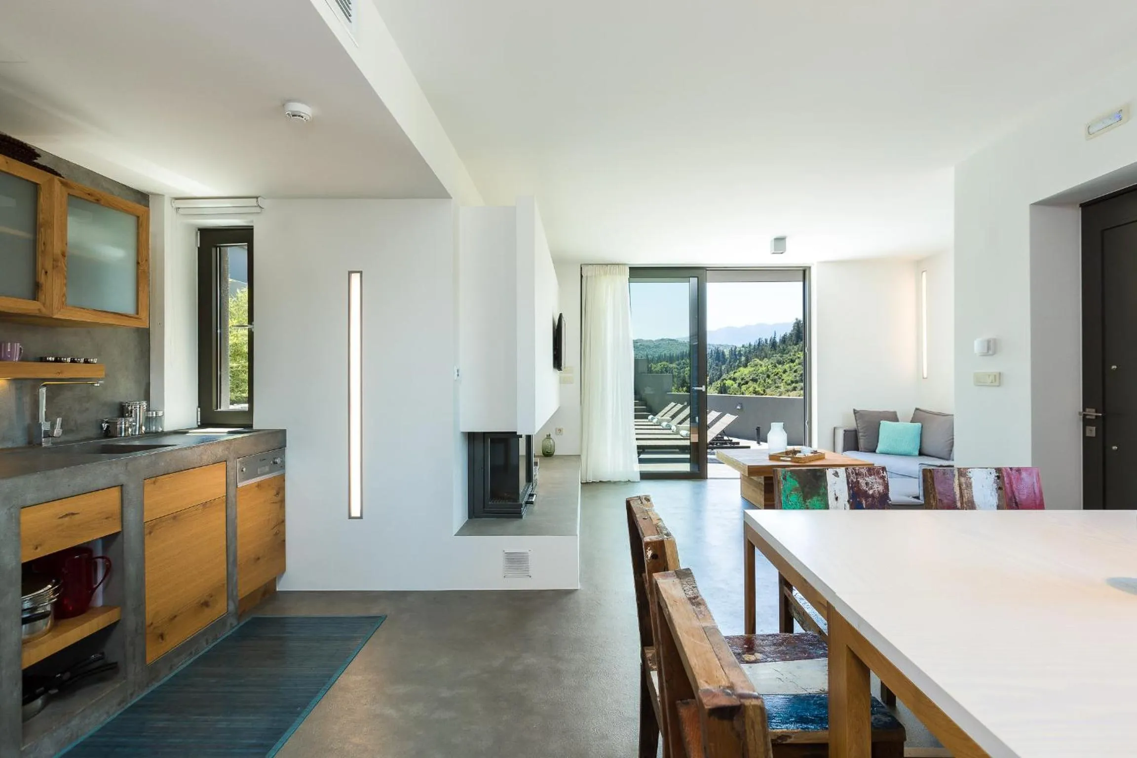 kitchen in Elea Villas - Aspro & Blanche