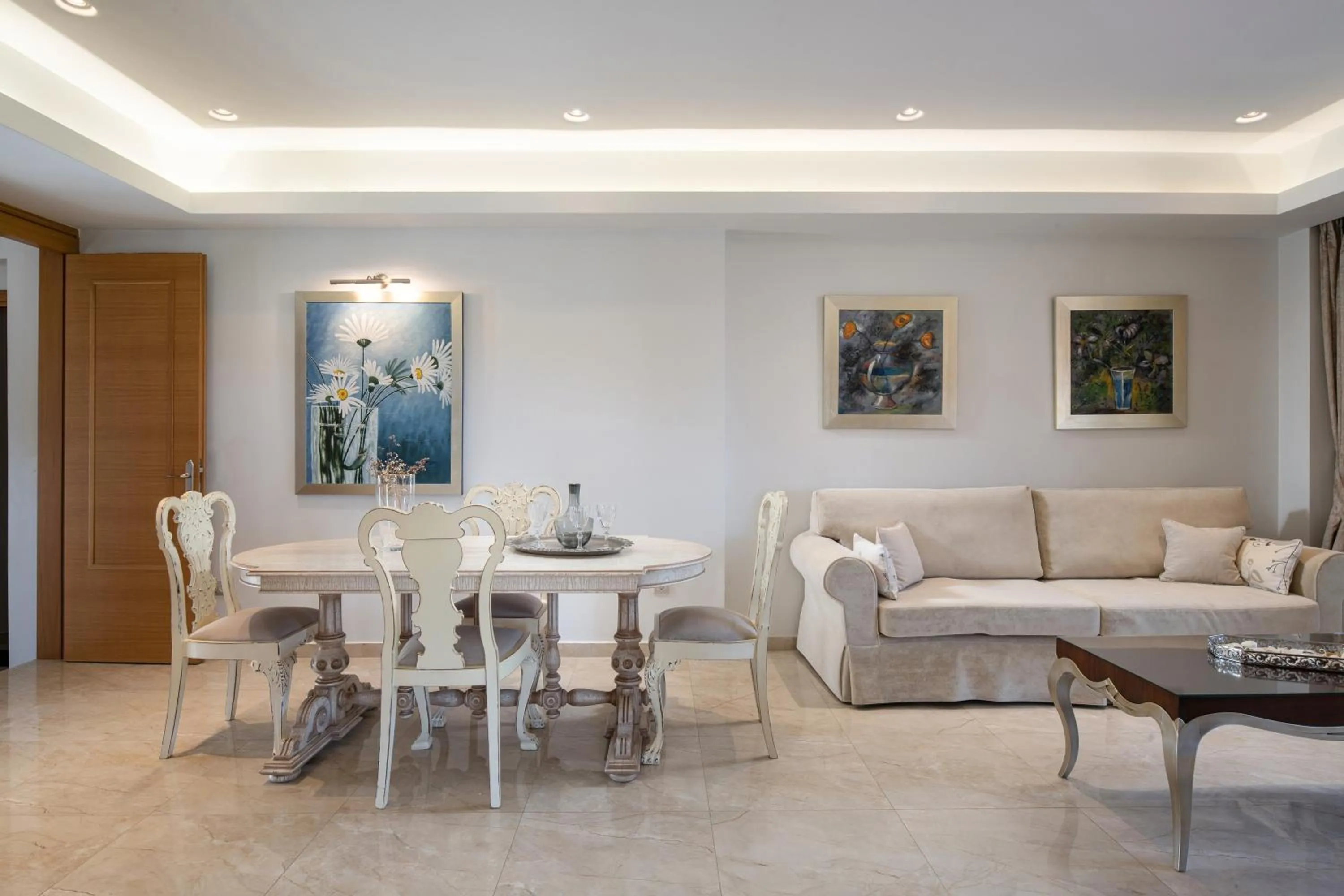 Seating area in Antigoni Seaside Resort