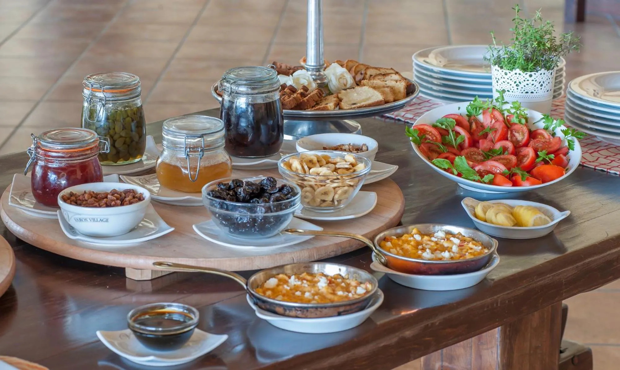 Buffet breakfast in Varos Village Boutique Hotel