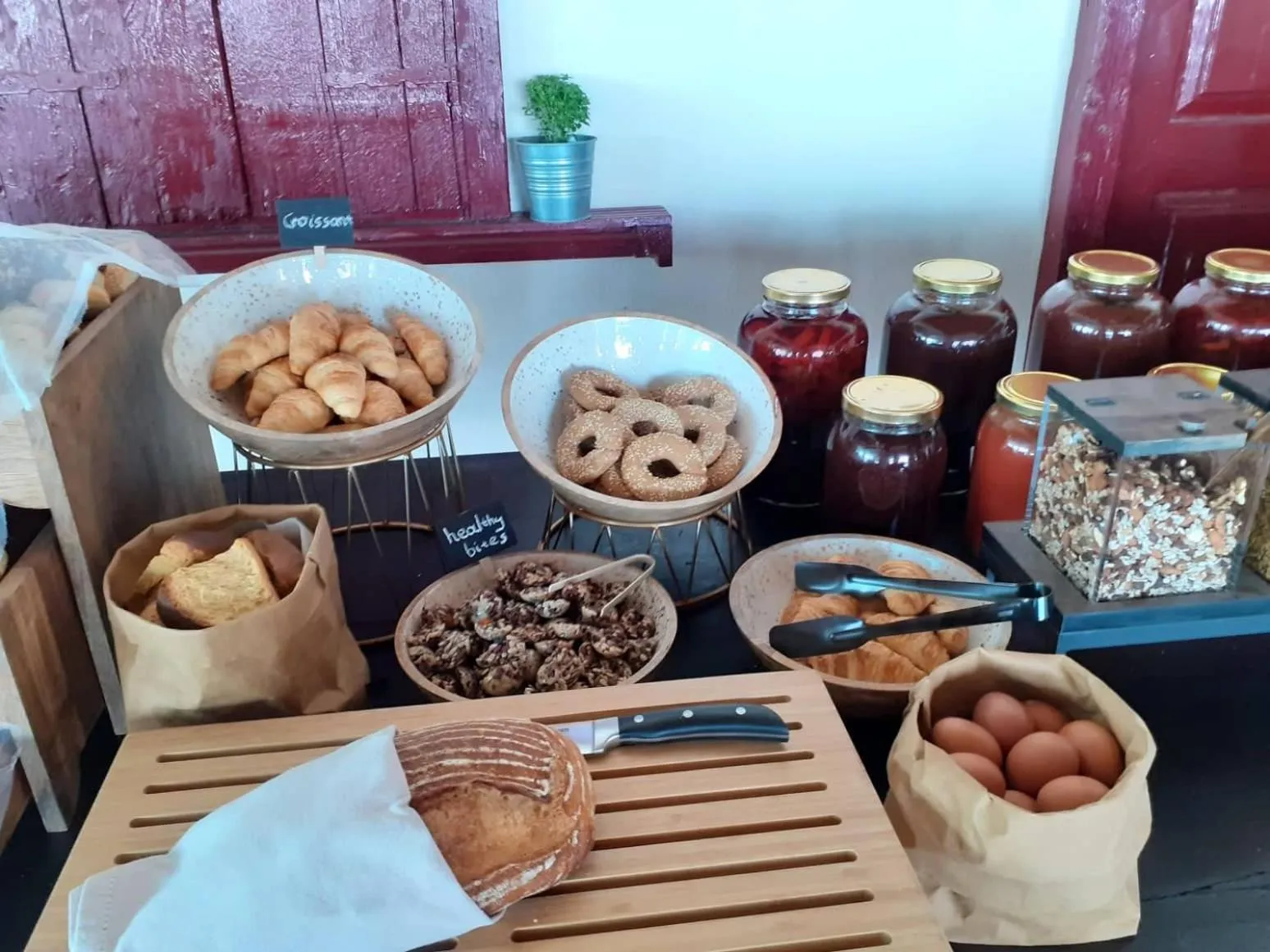 Buffet breakfast in Varos Village Boutique Hotel