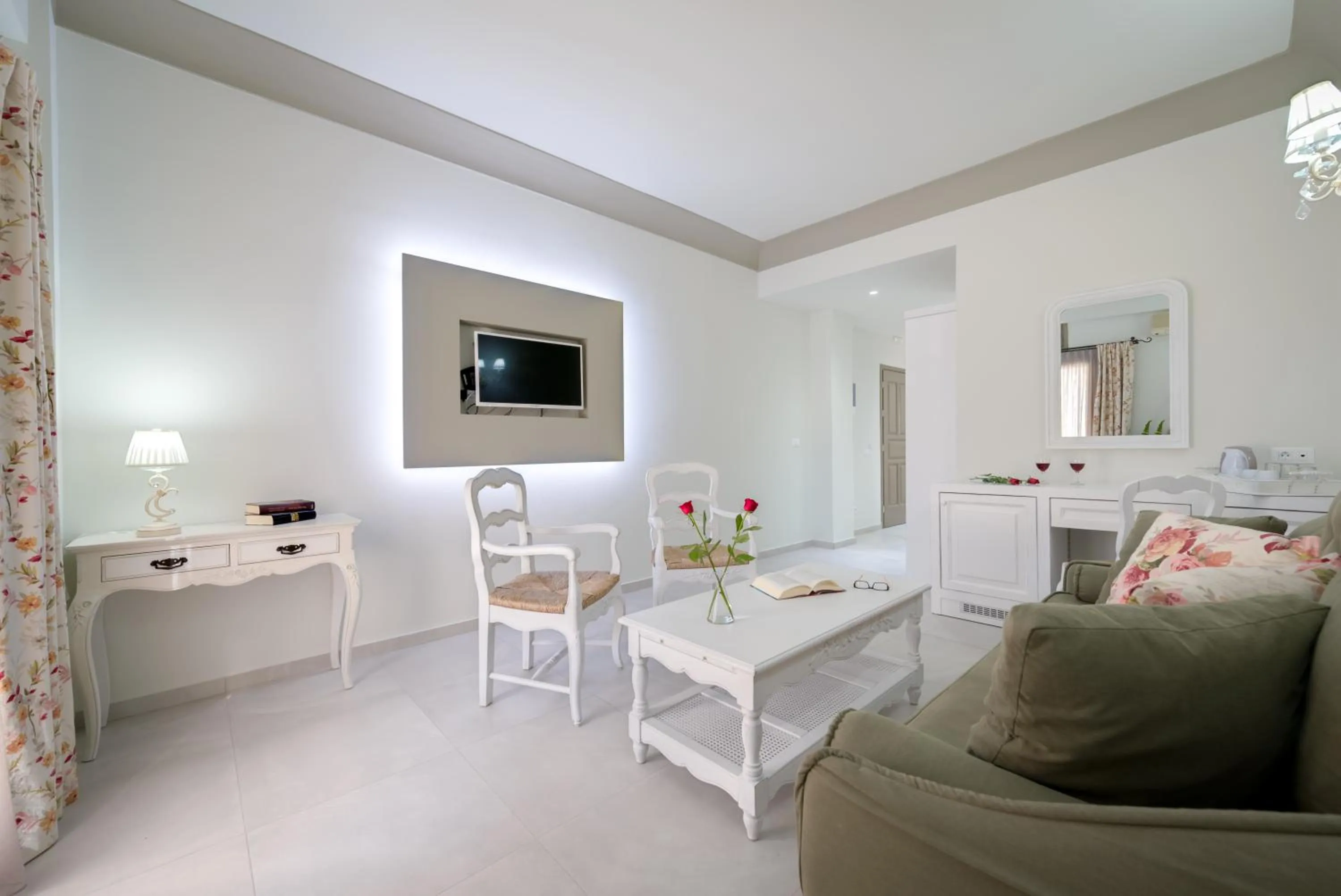 Seating area in Zephyros Hotel