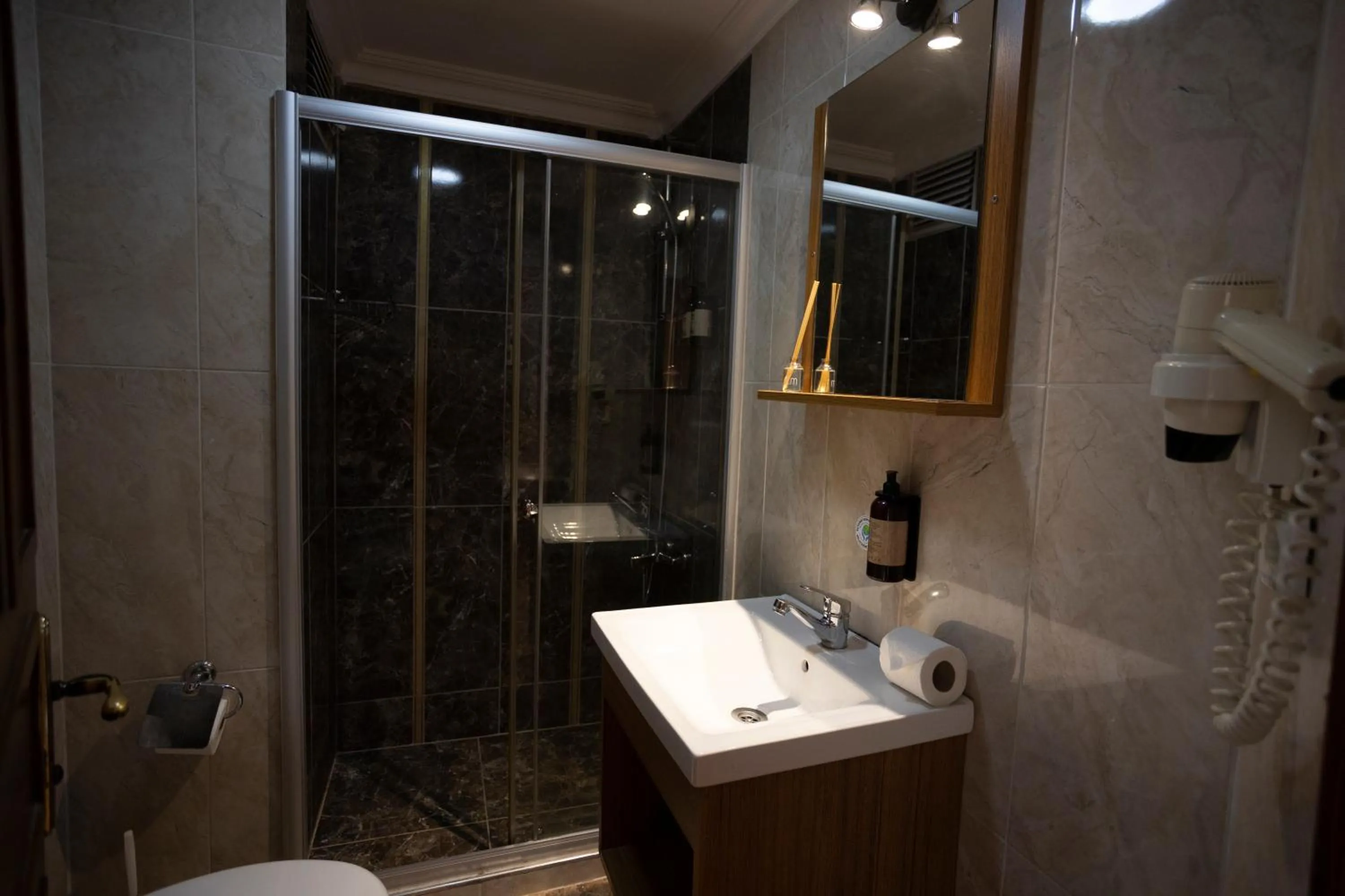 Shower in Tashkonak Studio Suites