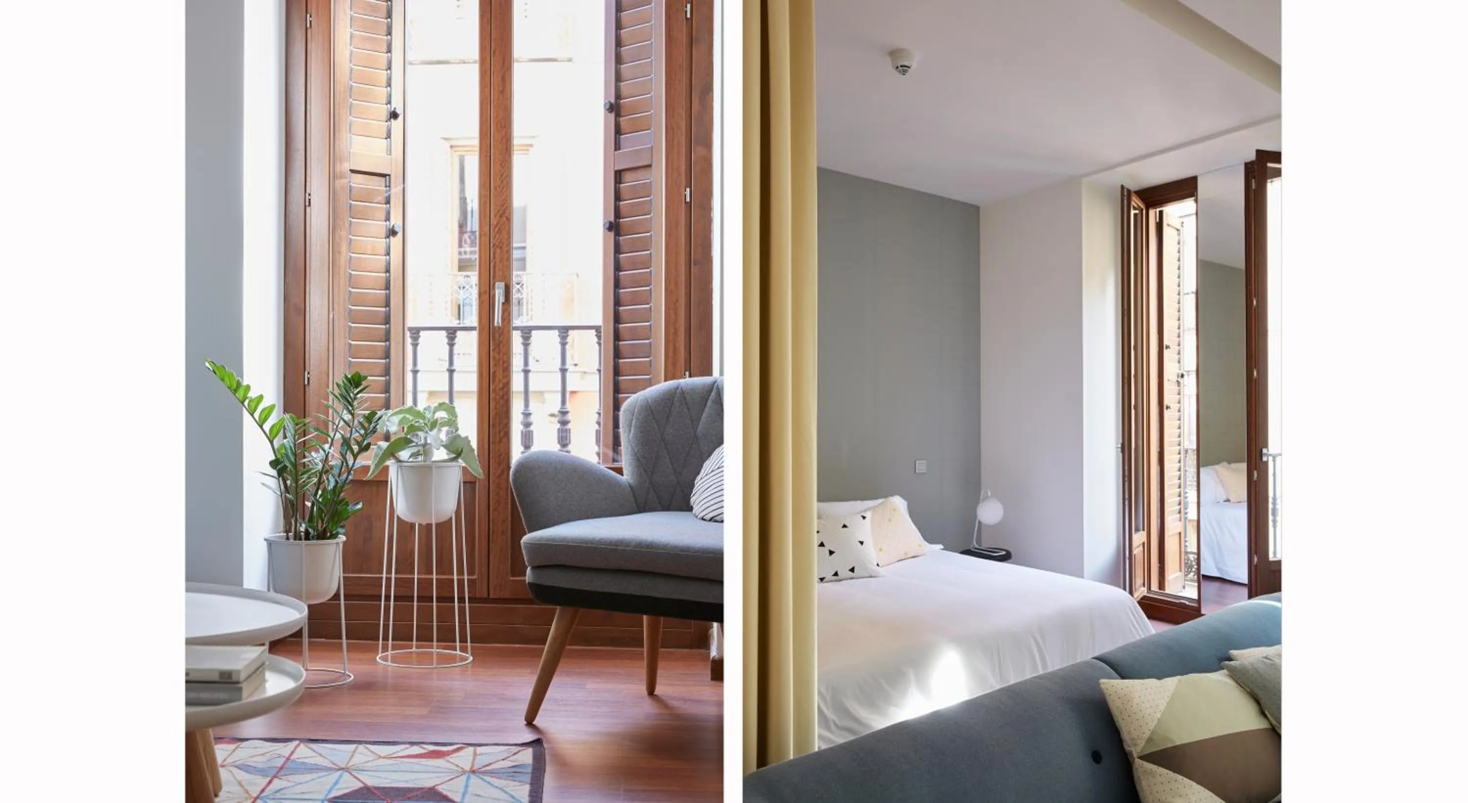 Living room, Bed in 60 Balconies Design