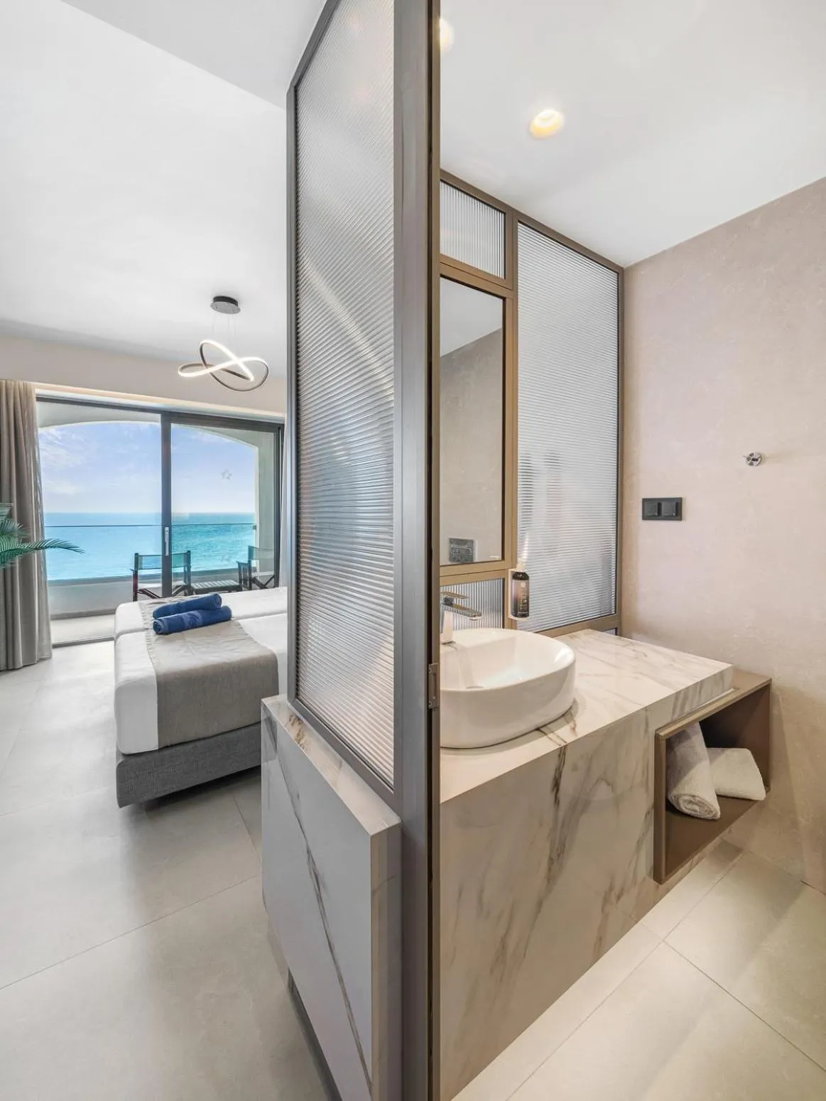 Bathroom, Bed in Creta Star Hotel - Adults Only