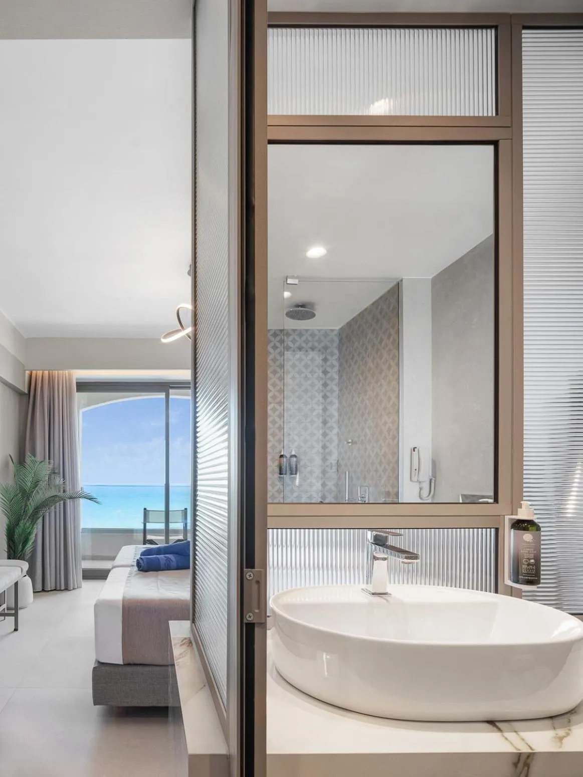 Bathroom, Bed in Creta Star Hotel - Adults Only