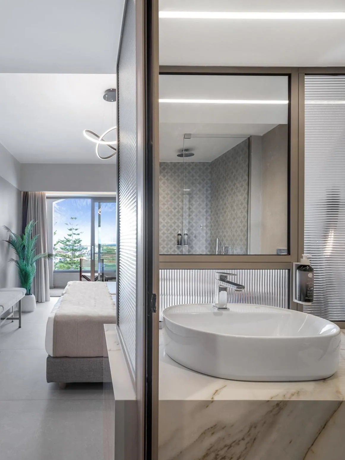 Bathroom, Bed in Creta Star Hotel - Adults Only