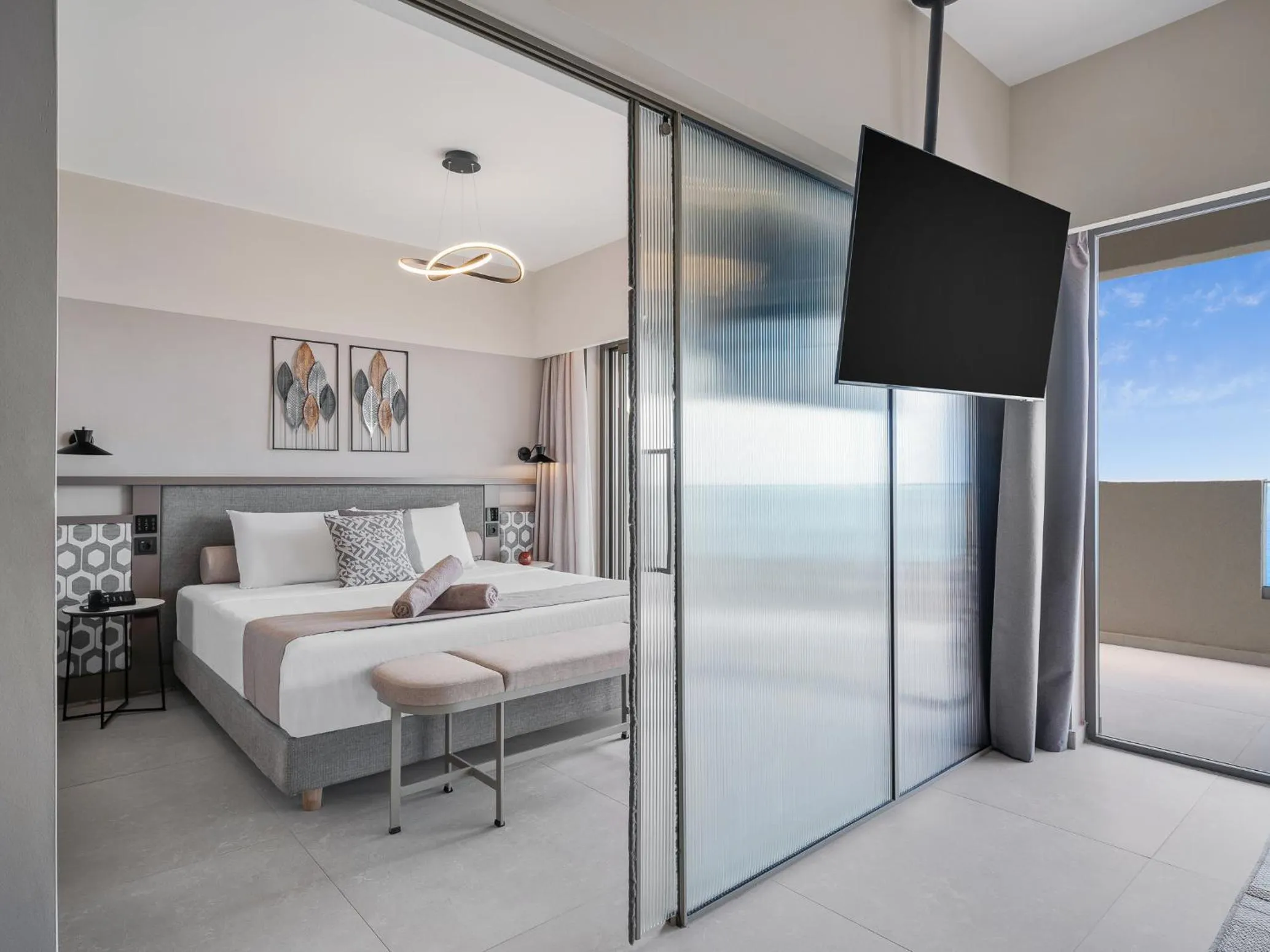 TV and multimedia, Bed in Creta Star Hotel - Adults Only