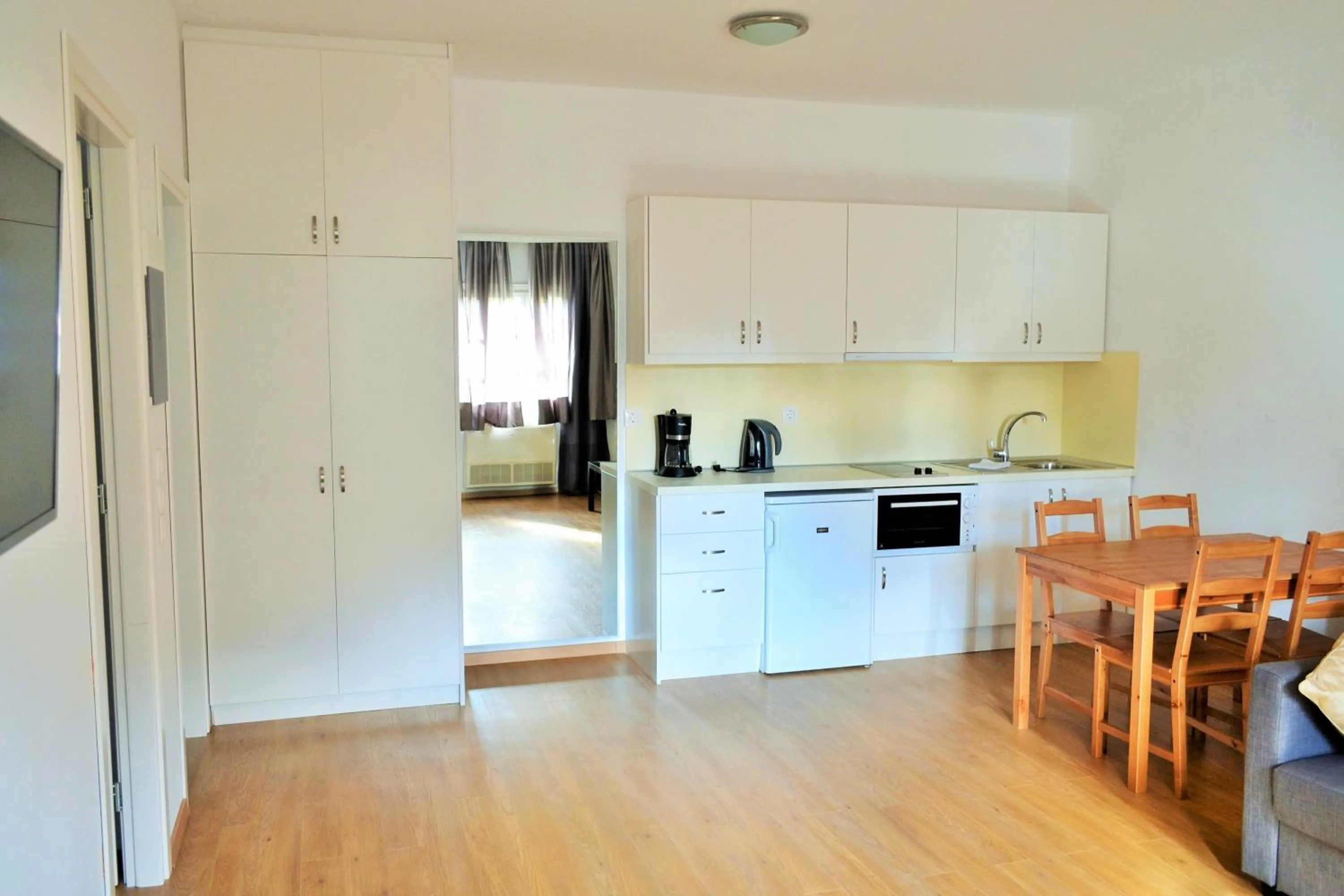 Kitchen or kitchenette in Folies Corfu Town Hotel Apartments