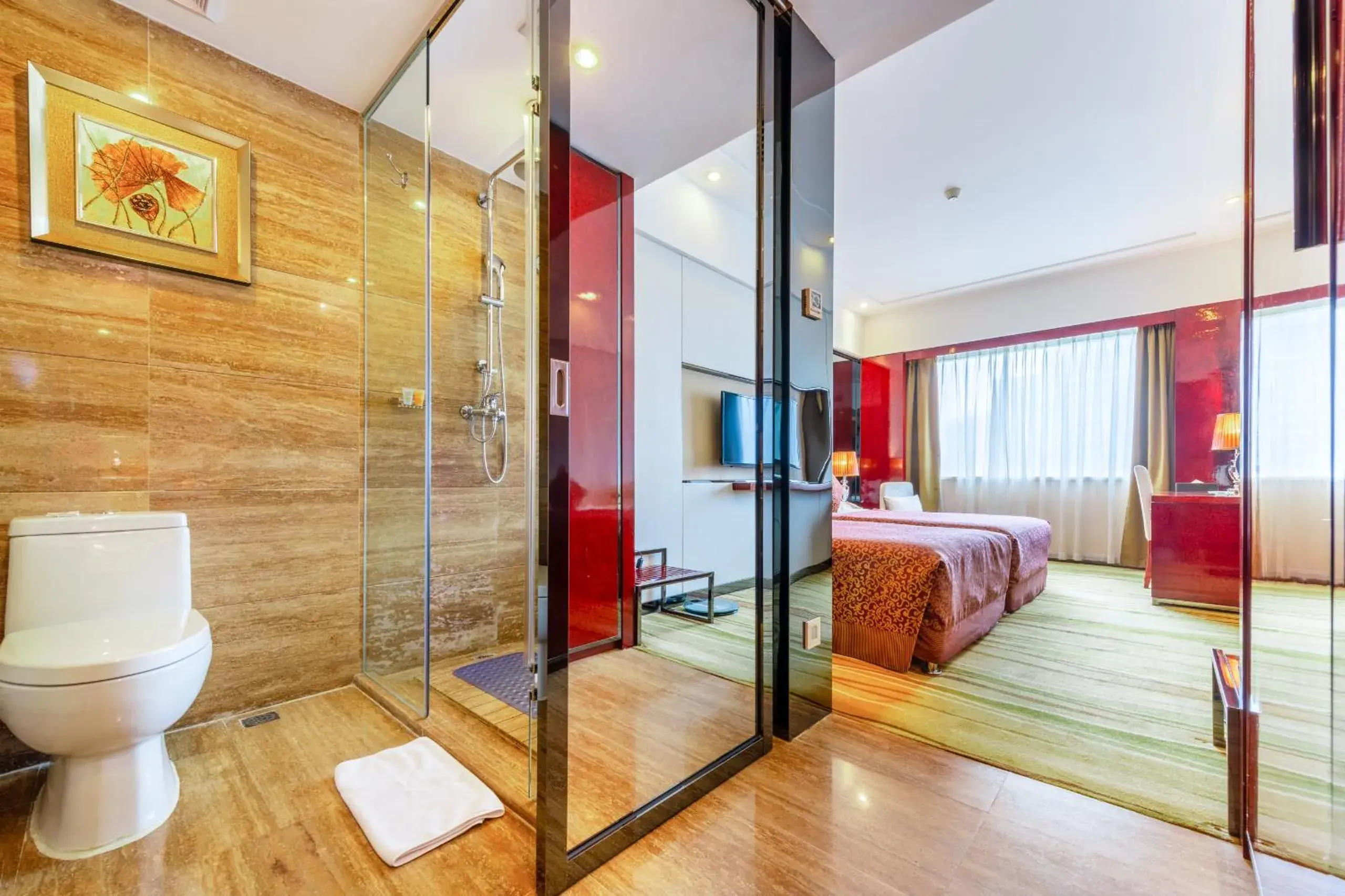 Toilet, Bed in Yanling Hotel Toilet, Bed in Yanling Hotel