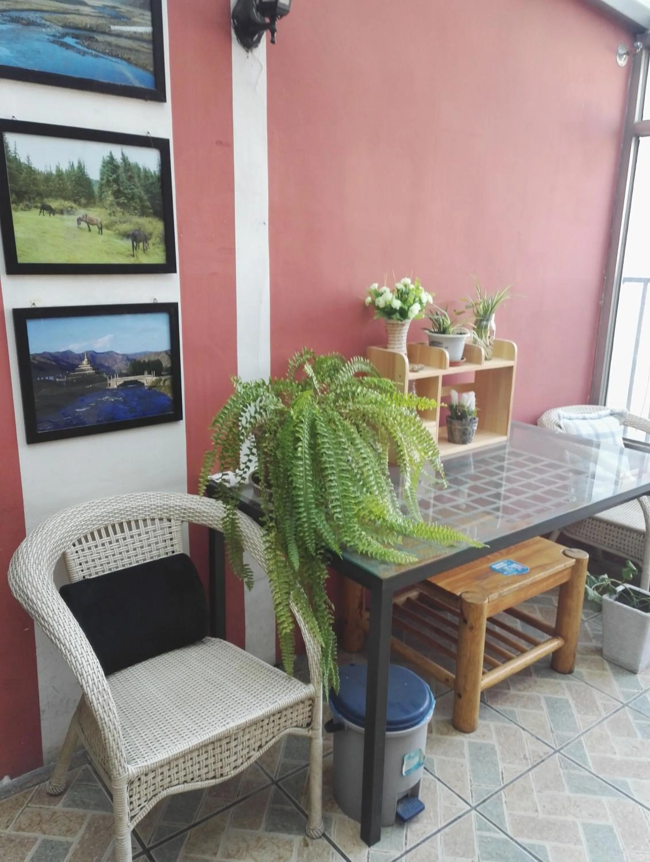 Seating area in LETE Hostel