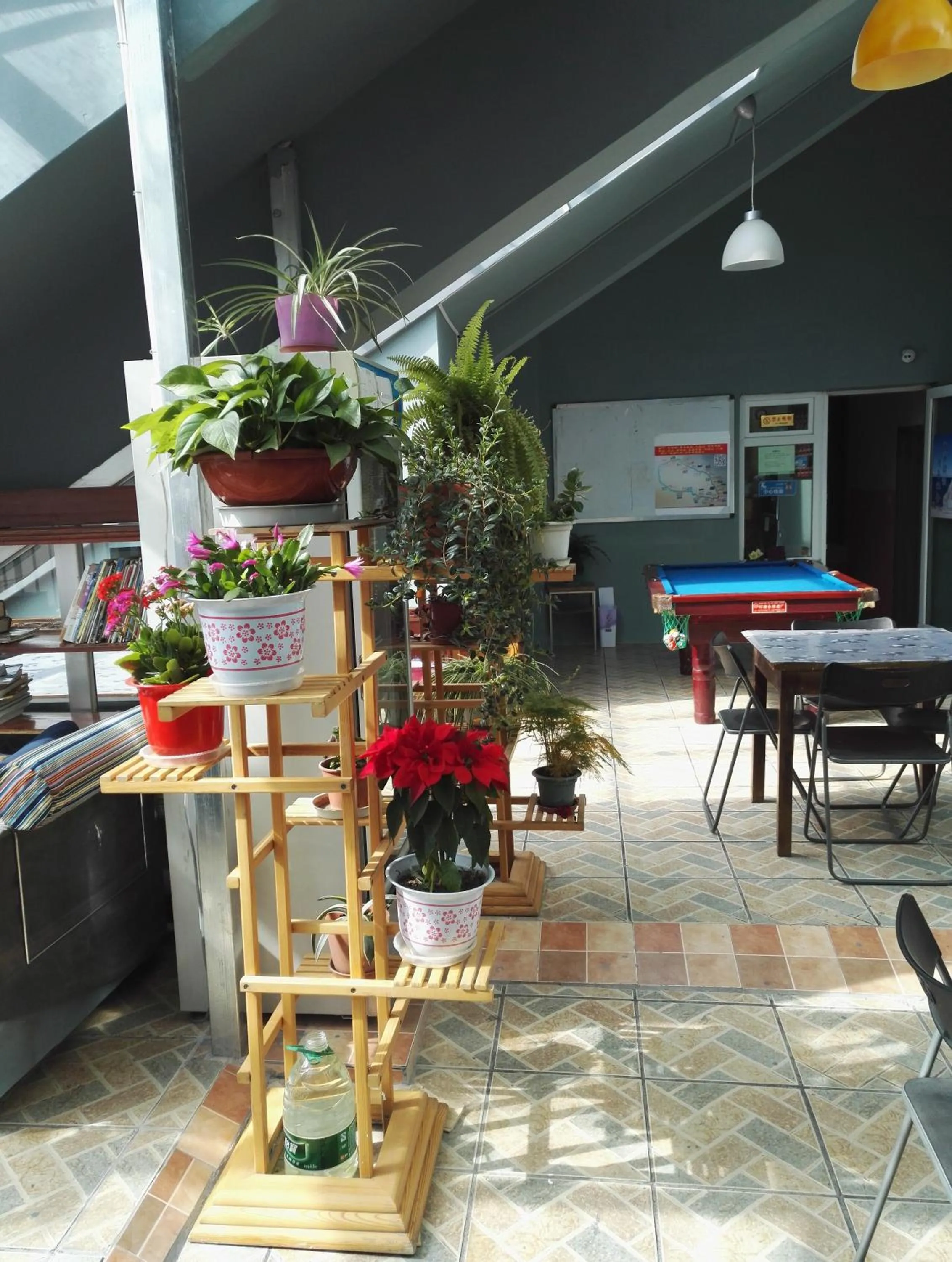 Communal lounge/ TV room in LETE Hostel