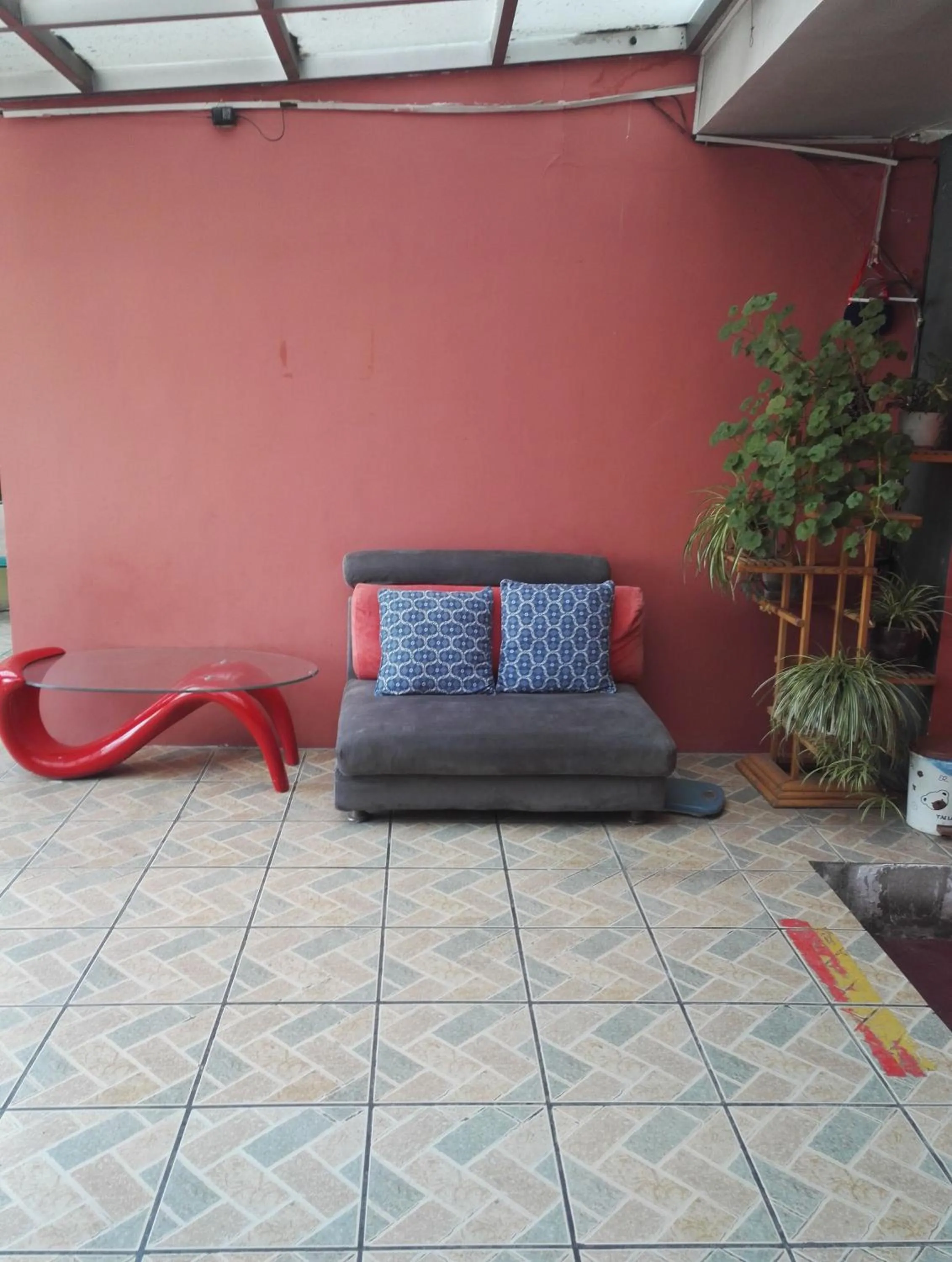 Seating area in LETE Hostel